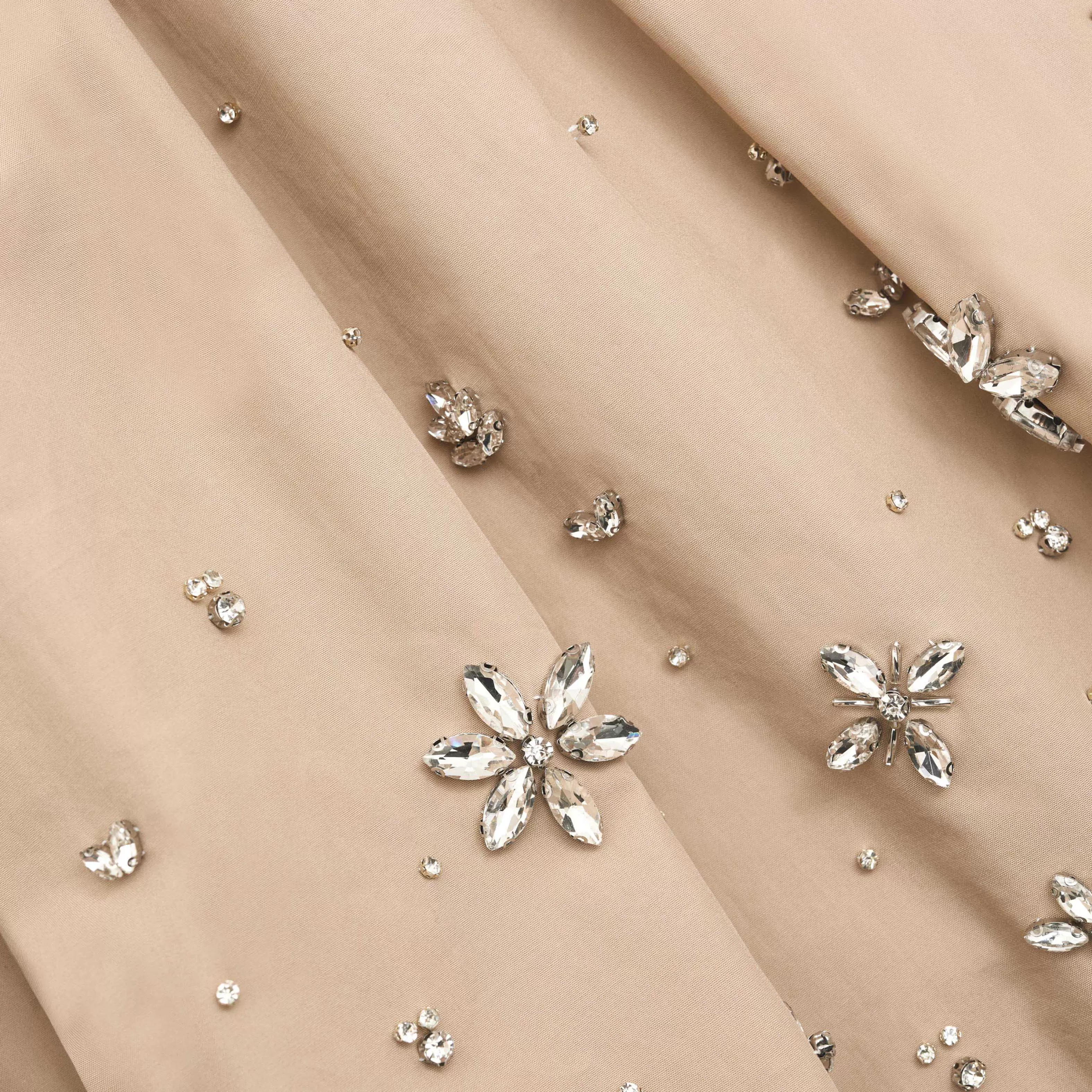beige_cotton_embellished_mini_skirt_9607.webp Store Cotton Embellished Mini Skirt Co-ords | Bottoms