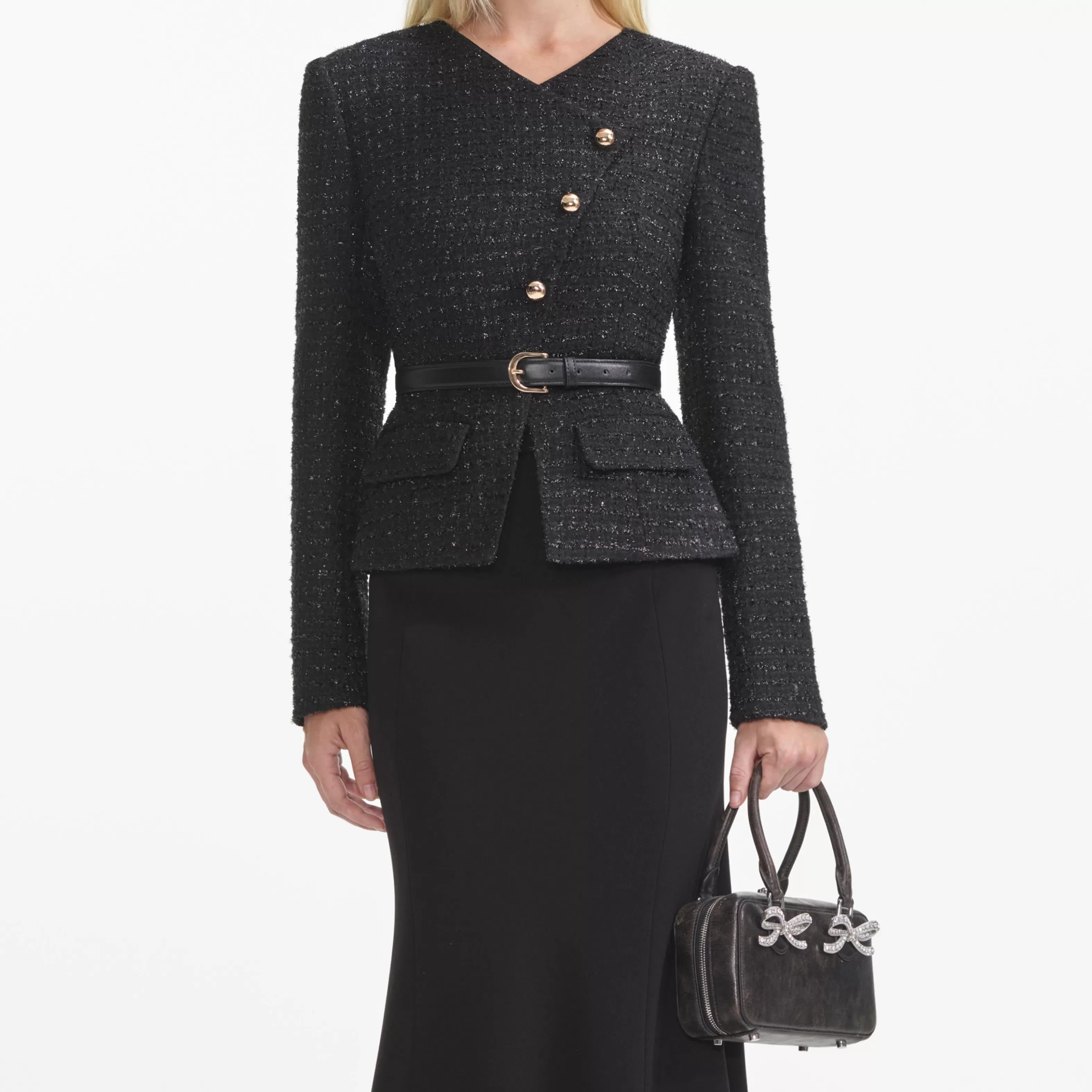 black_boucle_asymmetric_midi_dress_6986.webp Clearance Boucle Asymmetric Midi Dress Dresses