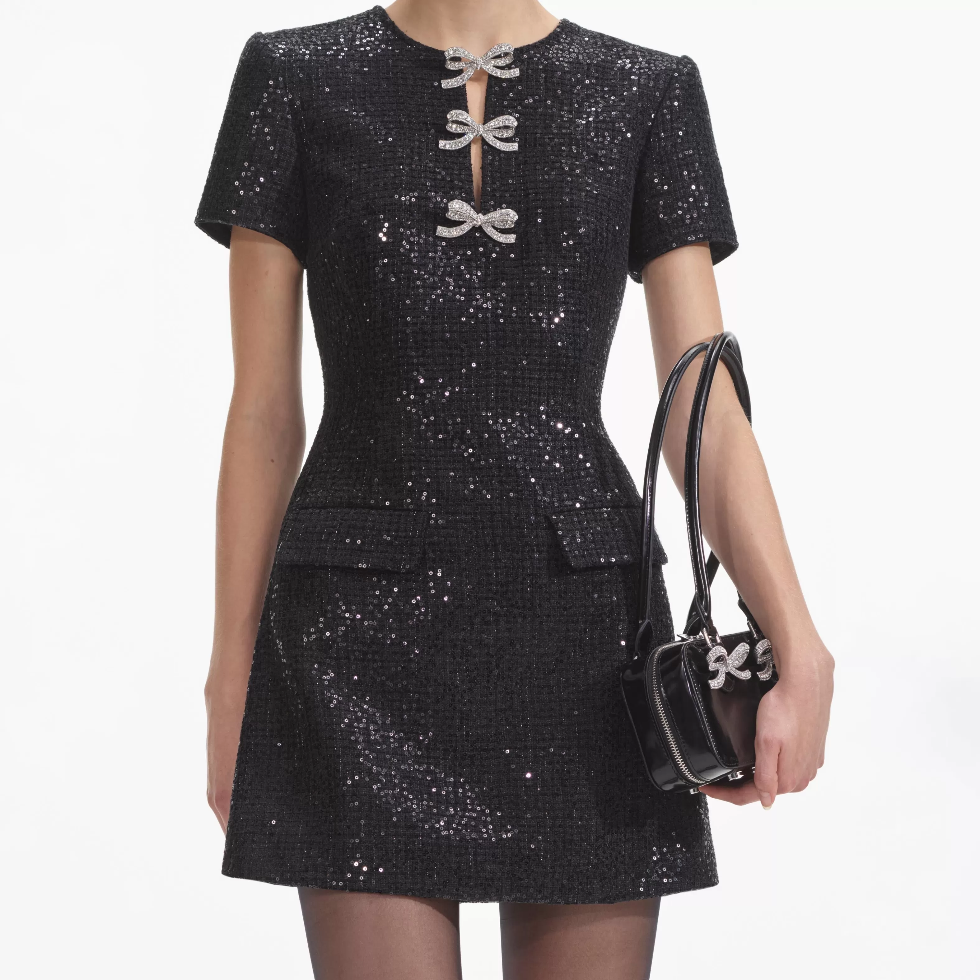 black_boucle_bow_mini_dress_6261.webp Cheap Boucle Bow Mini Dress Dresses | Exclusives