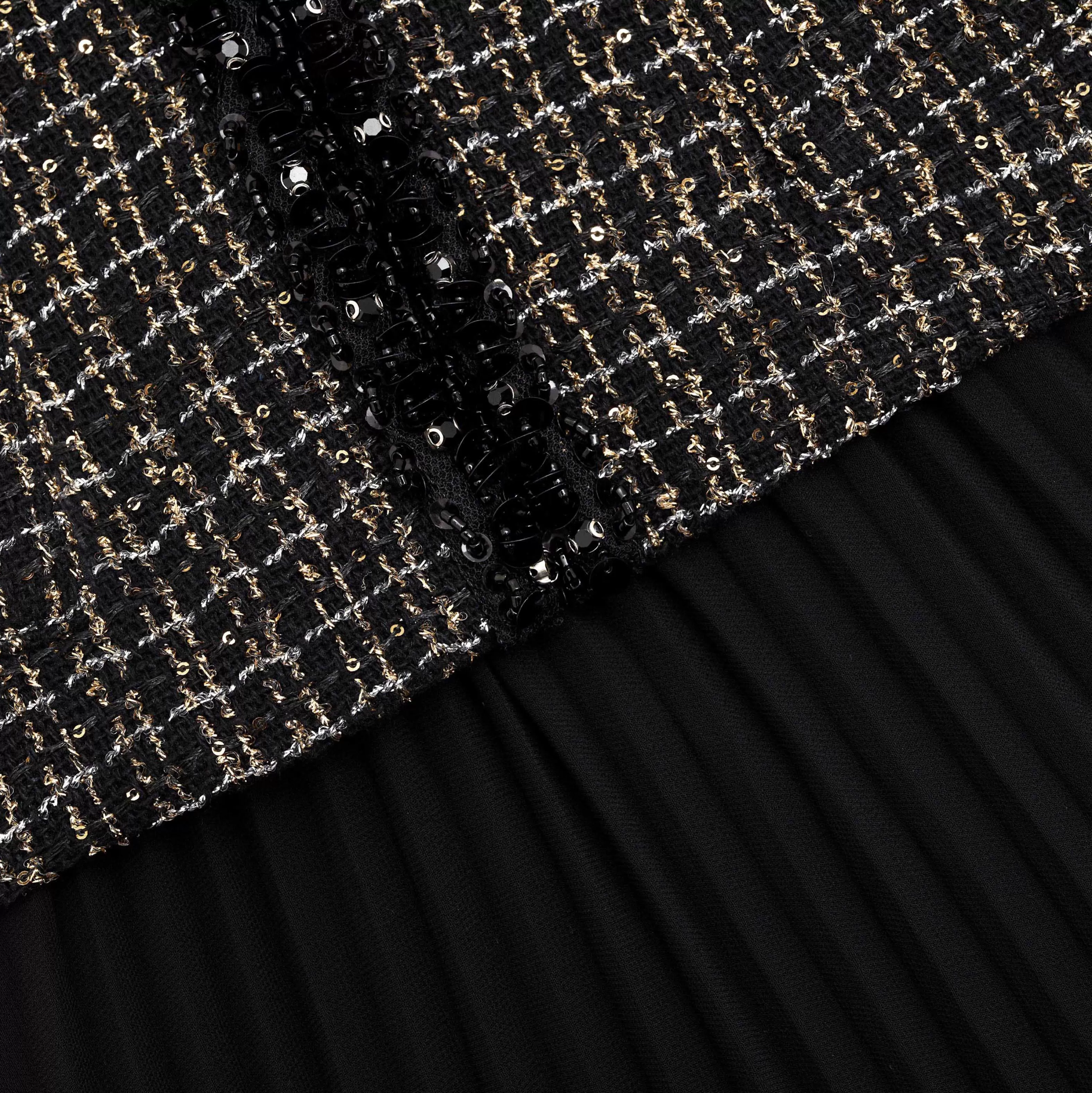 black_boucle_chiffon_midi_dress_8304.webp Discount Boucle Chiffon Midi Dress Dresses | Exclusives