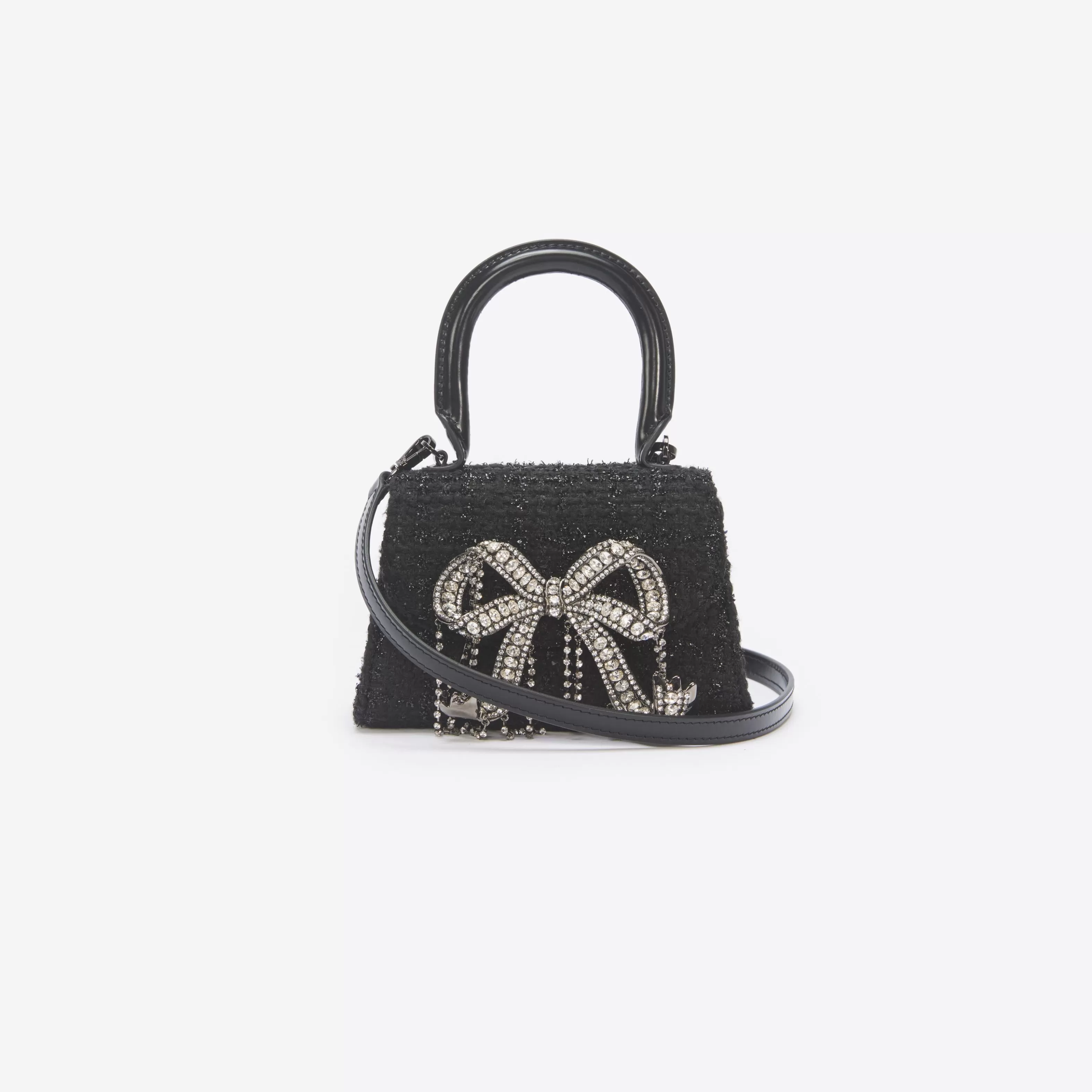 black_boucle_micro_bow_bag_11700.webp Discount Boucle Micro Bow Bag Handbags