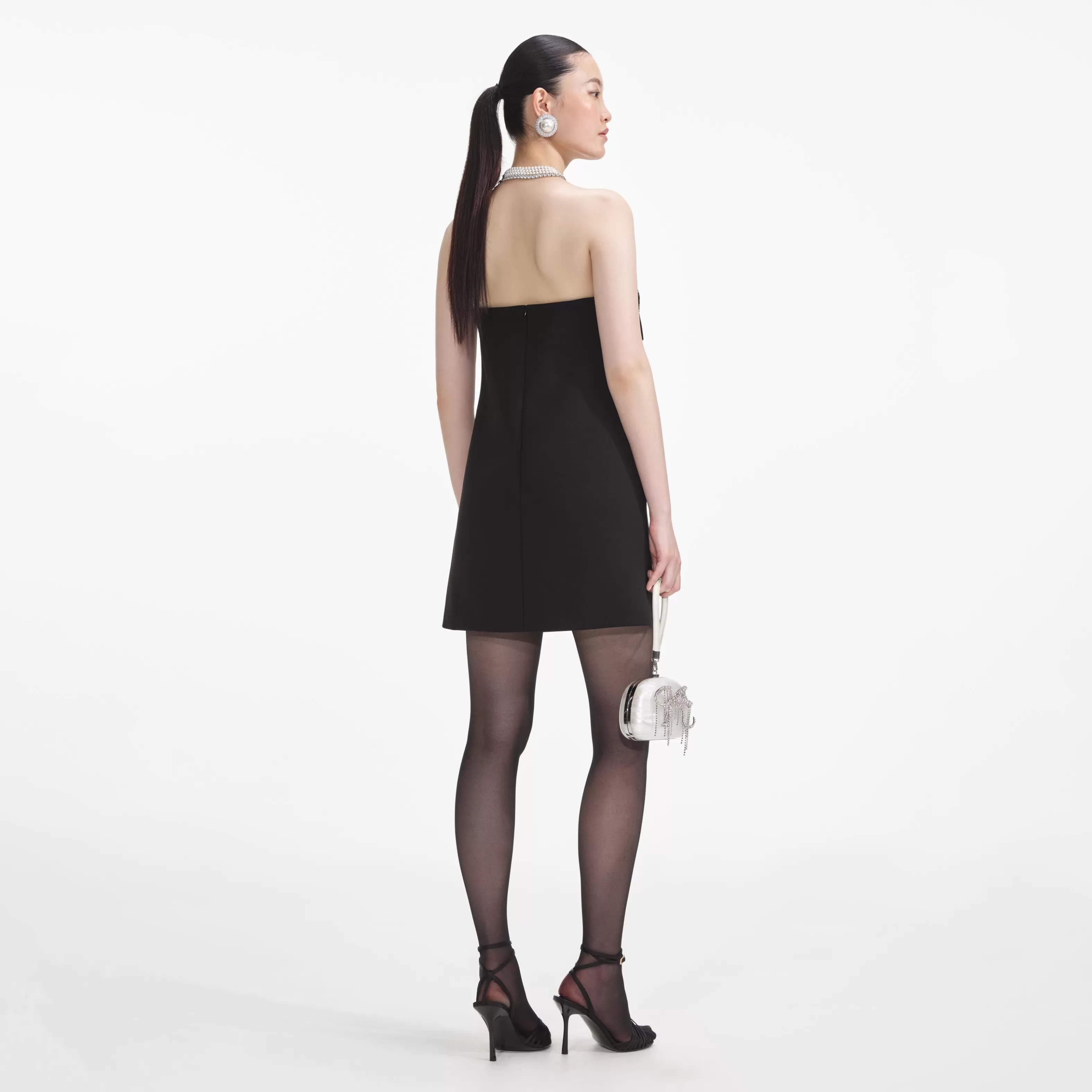 black_crepe_bandeau_mini_dress_6227.webp Best Sale Crepe Bandeau Mini Dress Dresses