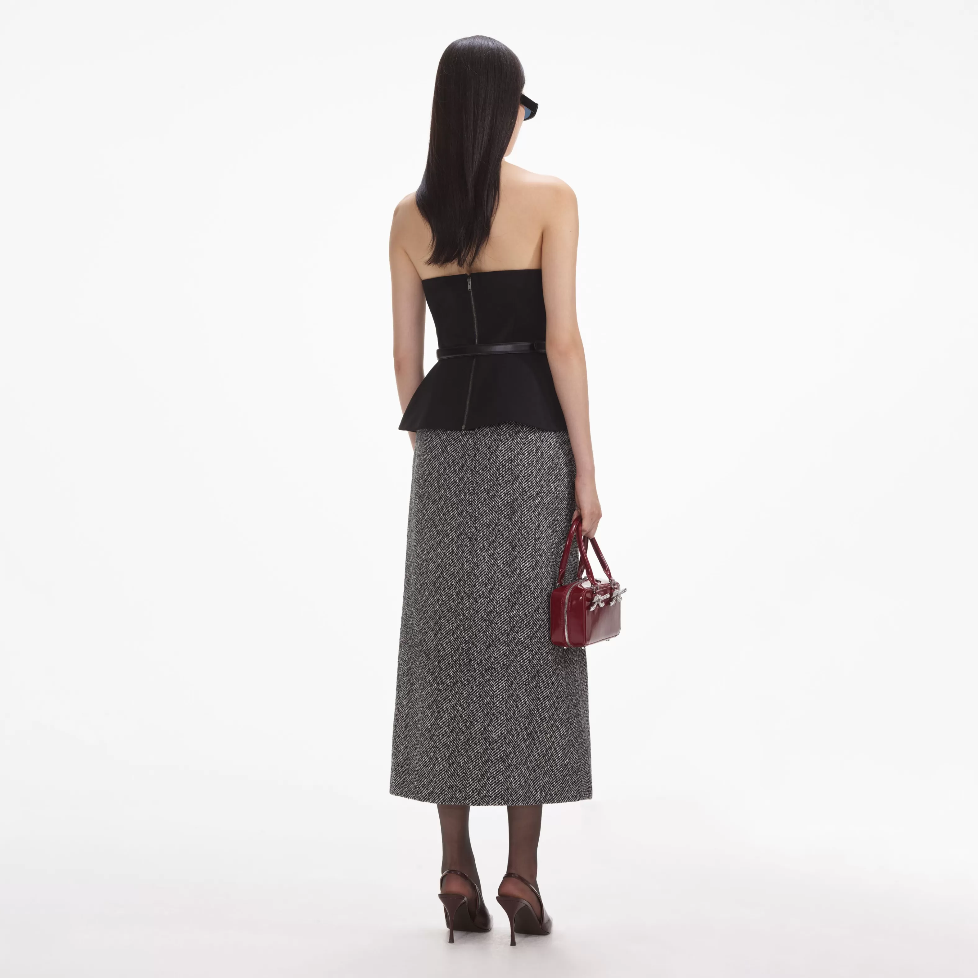 black_crepe_bandeau_top_10376.webp Fashion Crepe Bandeau Top Tops