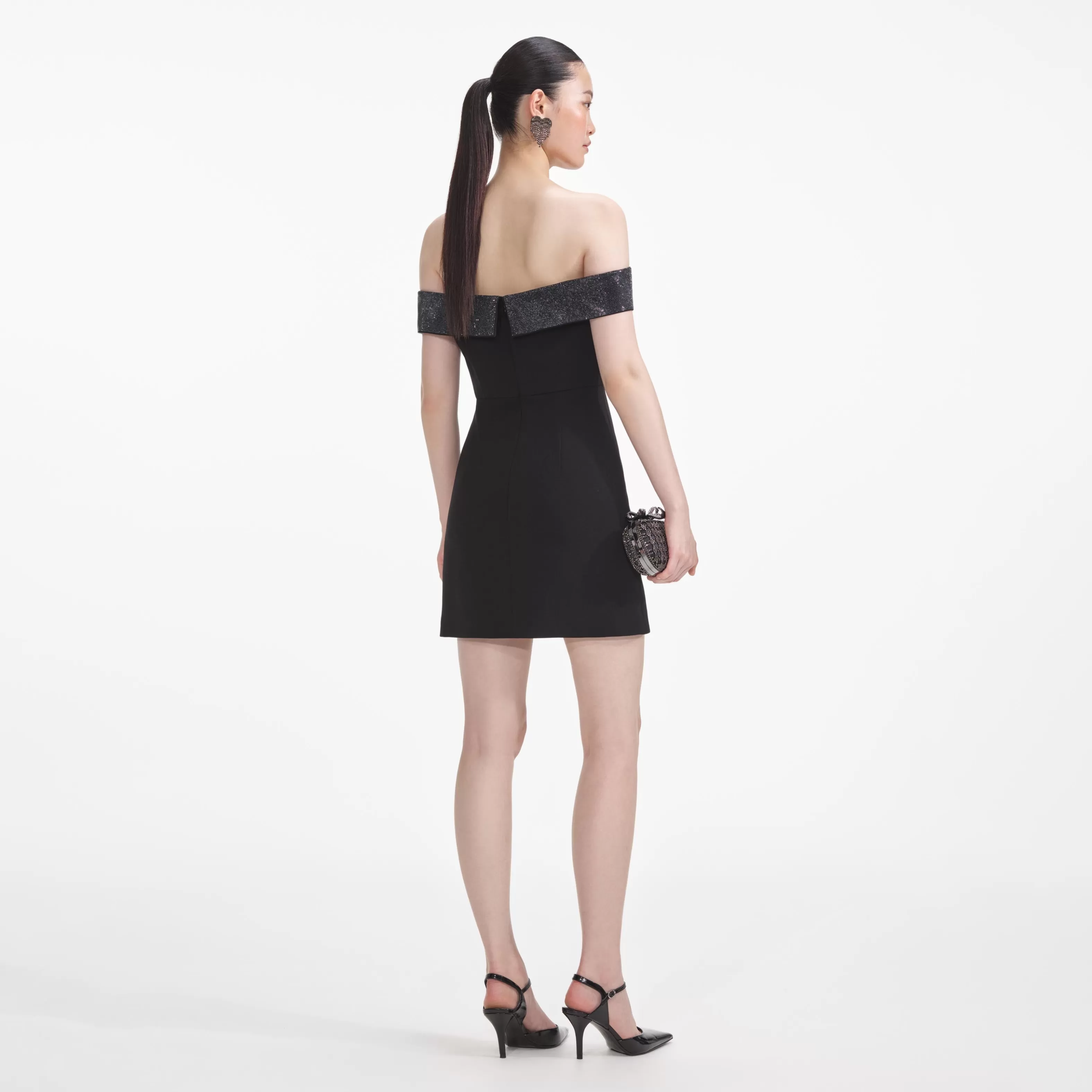black_crepe_bow_mini_dress_6812.webp Outlet Crepe Bow Mini Dress Dresses | Exclusives