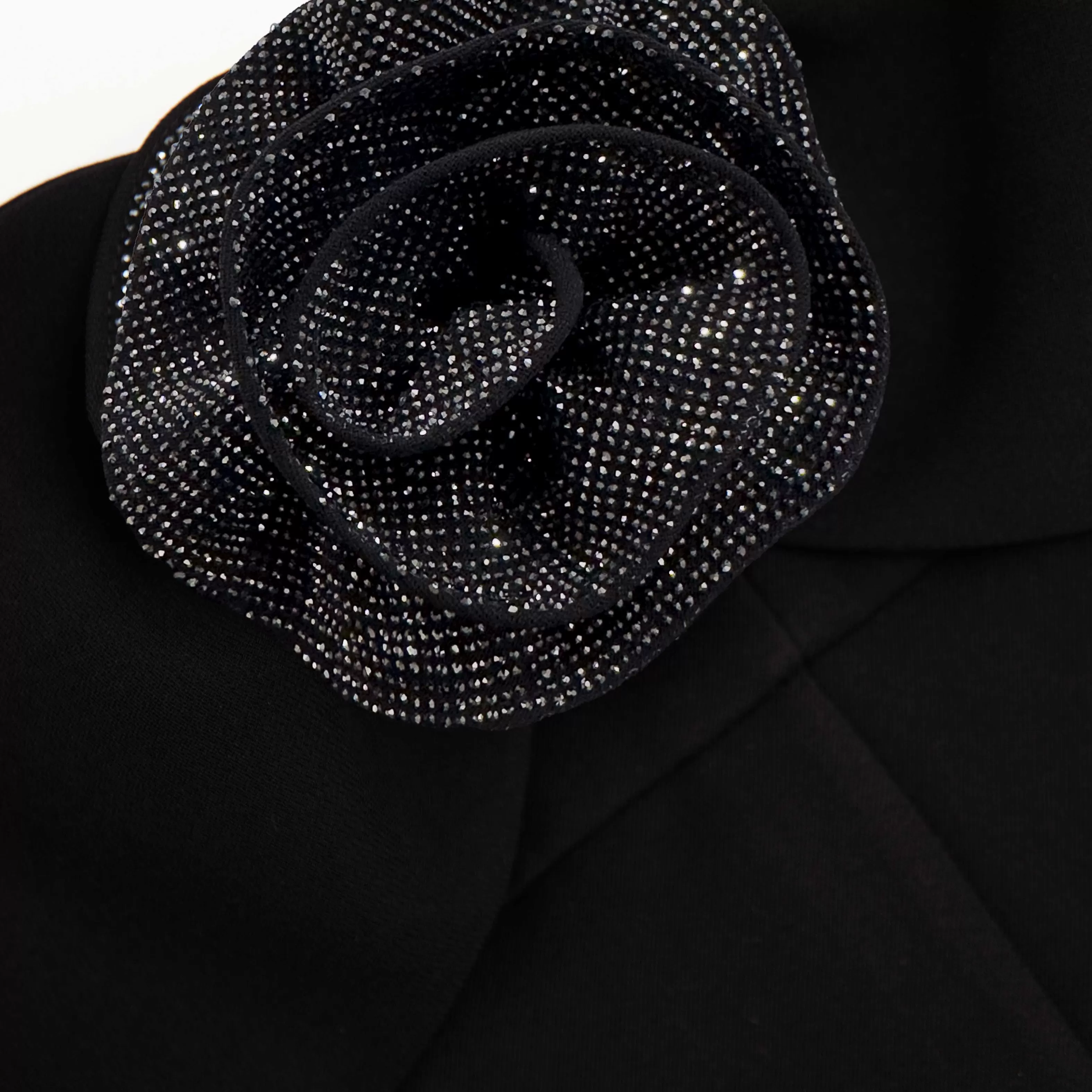 black_crepe_corsage_top_9981.webp Clearance Crepe Corsage Top Tops