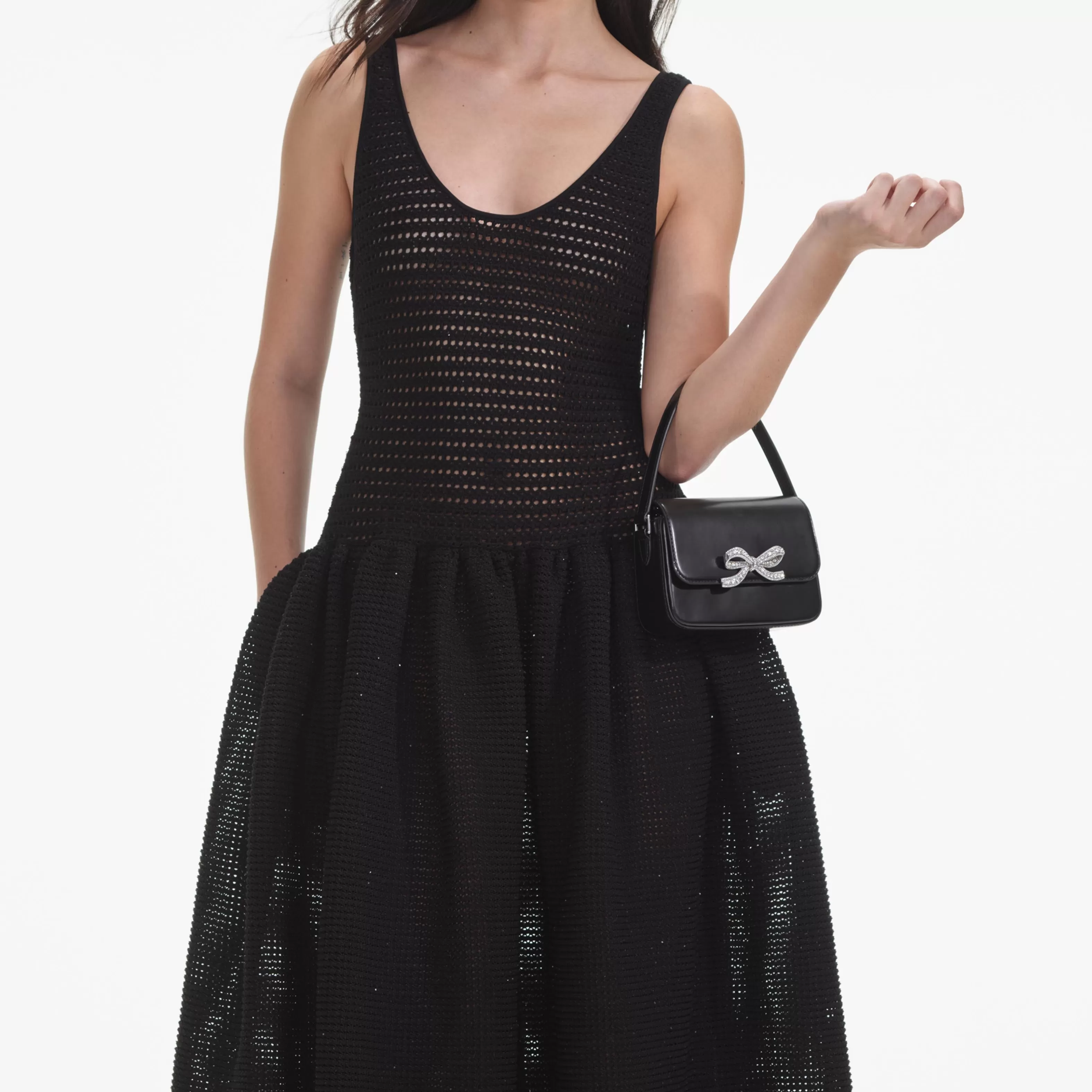 black_crochet_knit_midi_dress_8388.webp Store Crochet Knit Midi Dress Dresses