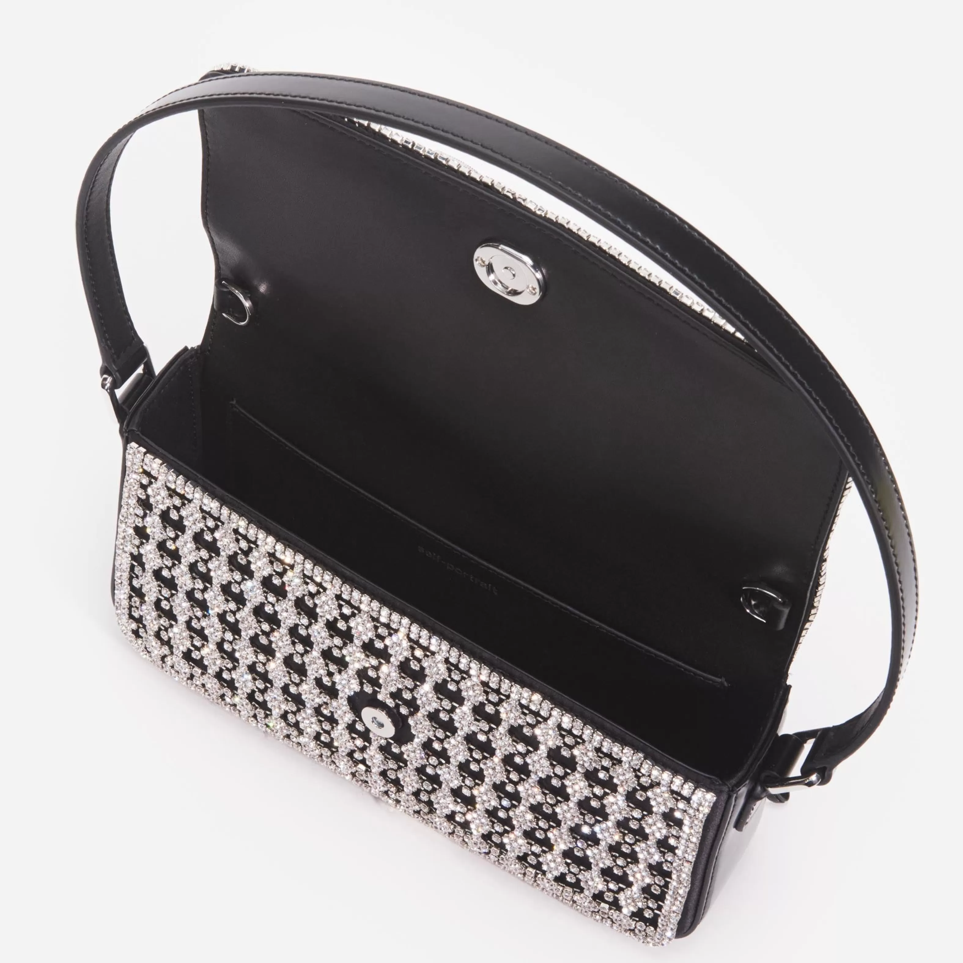 black_crystal_baguette_bag_11339.webp Best Sale Crystal Baguette Bag Handbags
