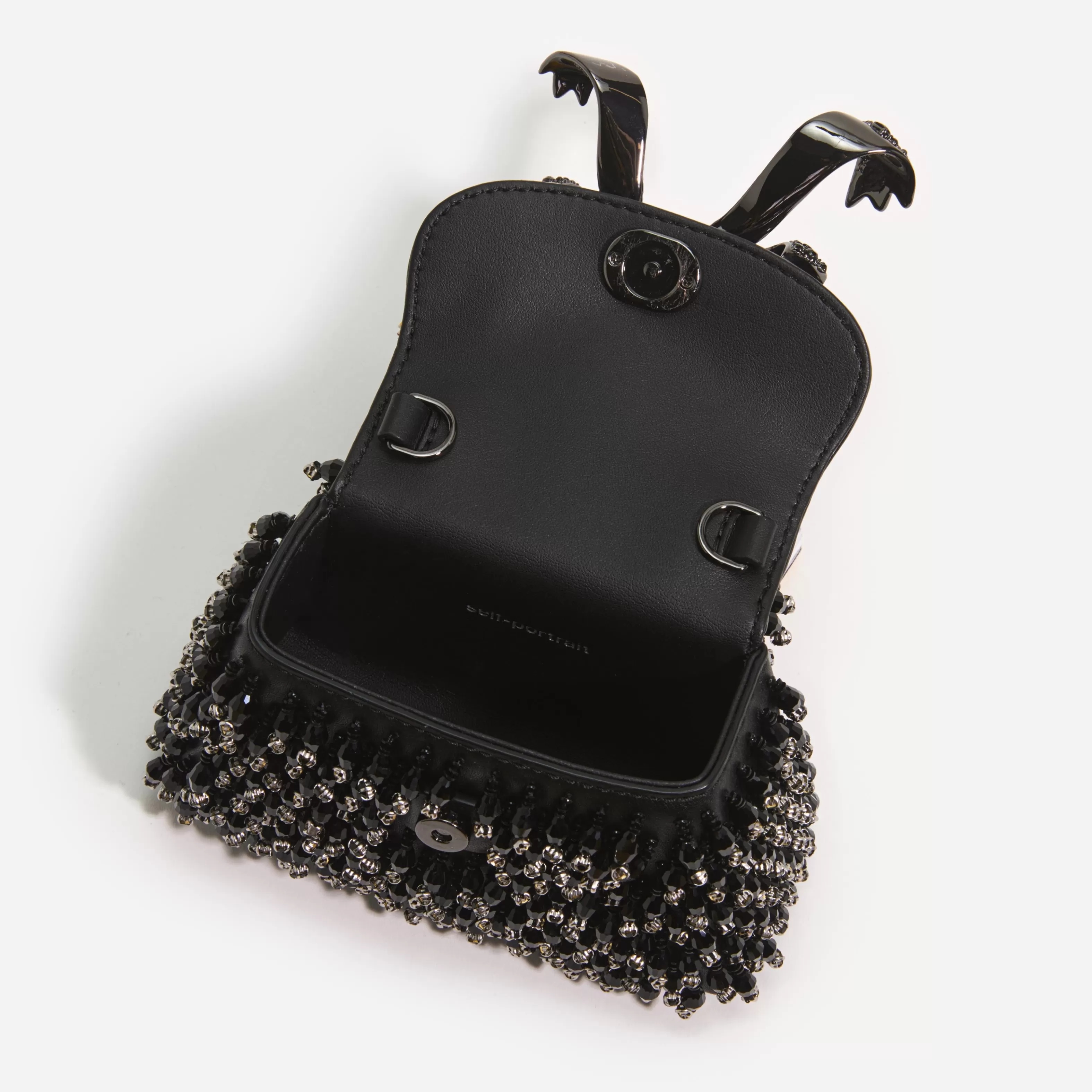 black_embellished_micro_bow_bag_11568.webp Fashion Embellished Micro Bow Bag Handbags