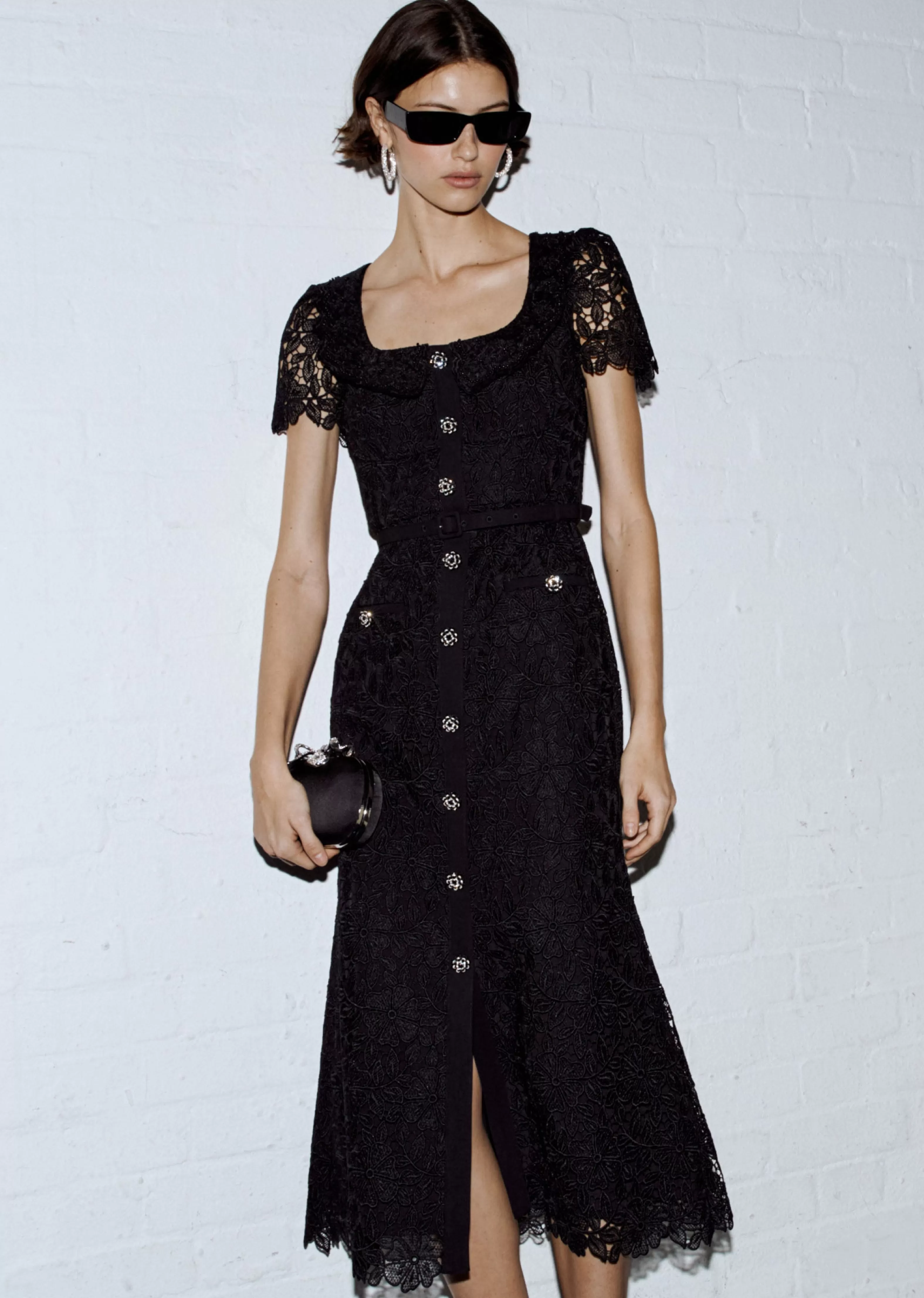 black_guipure_lace_button_midi_dress_8680.webp Online Guipure Lace Button Midi Dress Dresses | Icons