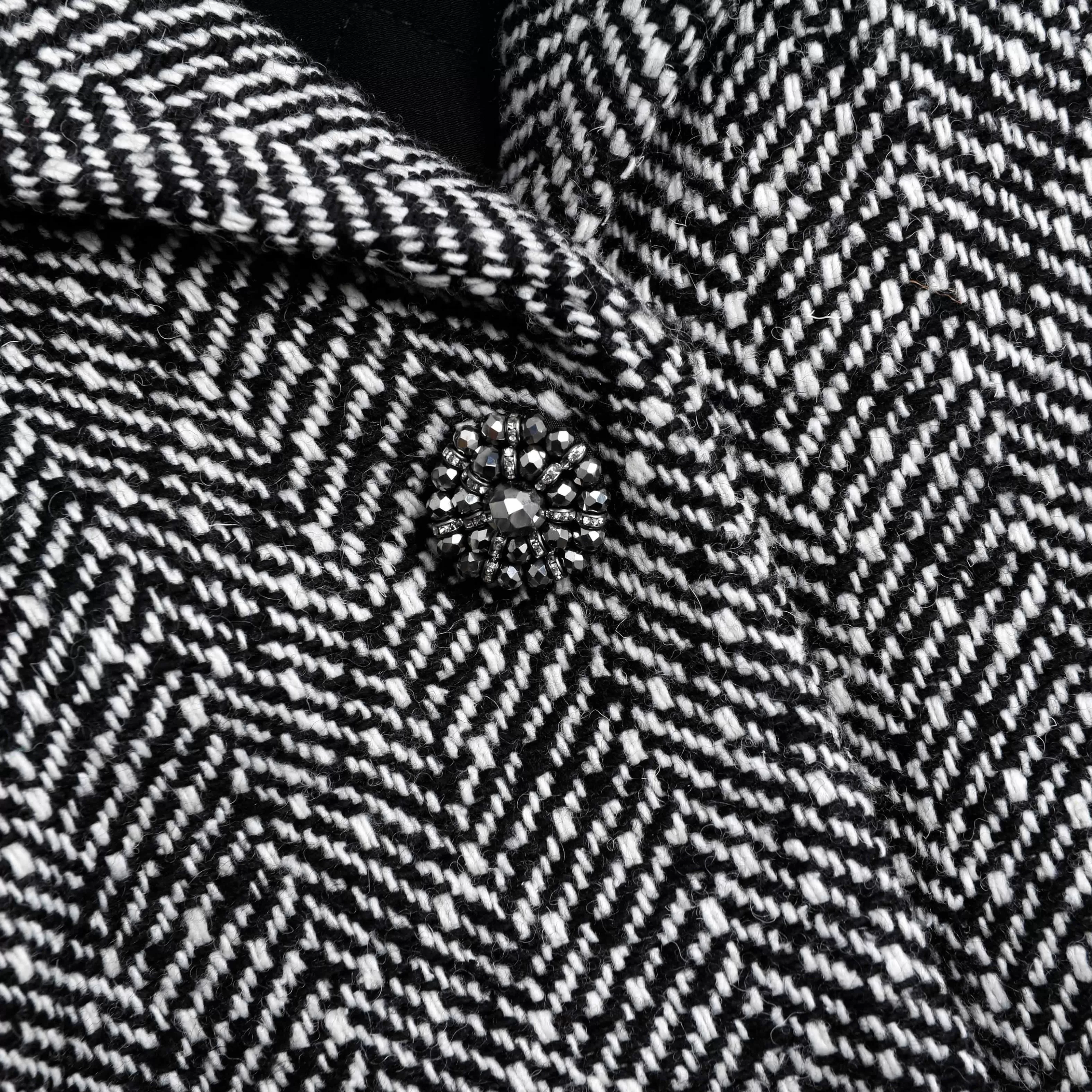 black_herringbone_bomber_jacket_10364.webp New Herringbone Bomber Jacket Tops | Outerwear