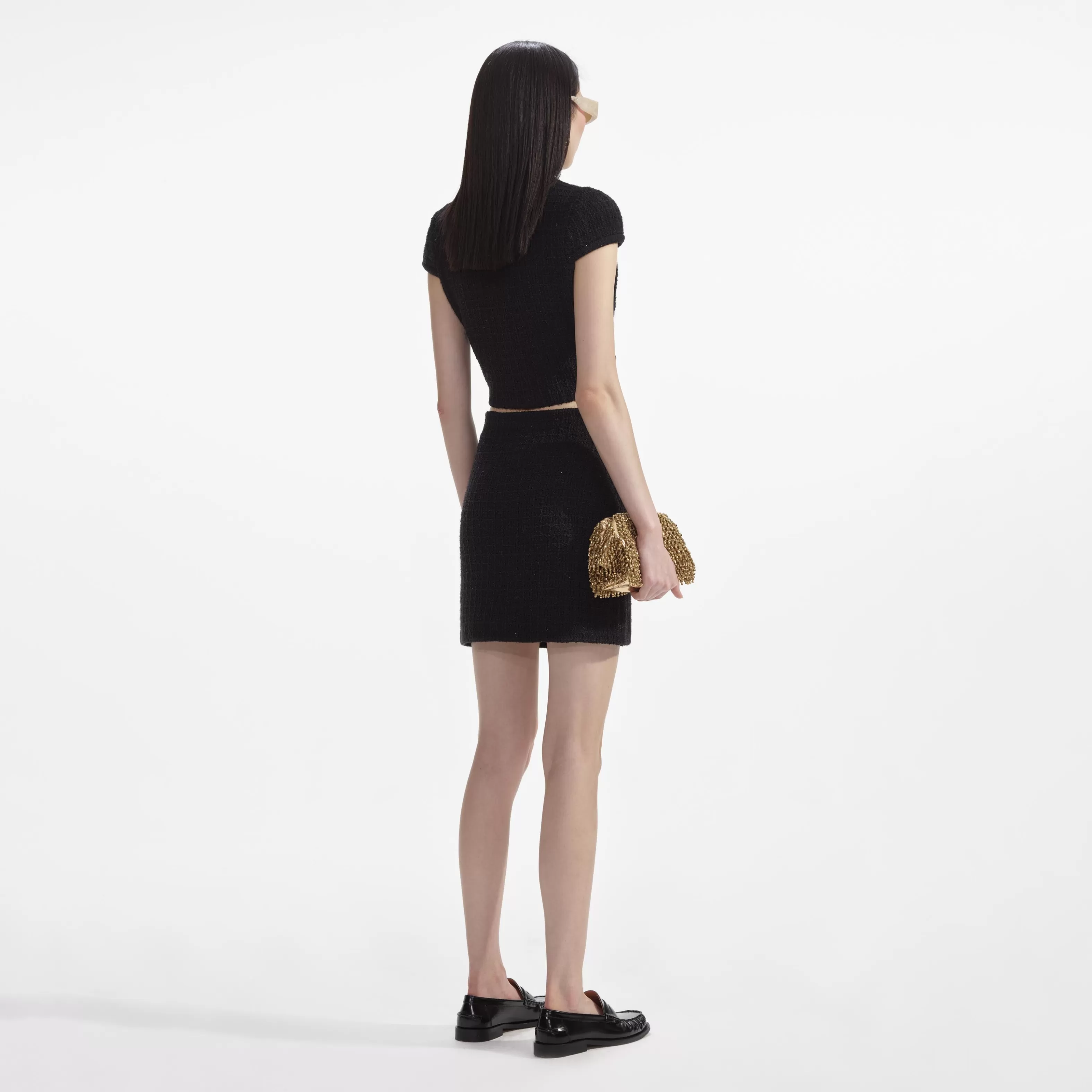 black_jewel_button_knit_mini_skirt_9595.webp Best Sale Jewel Button Knit Mini Skirt Co-ords | Bottoms