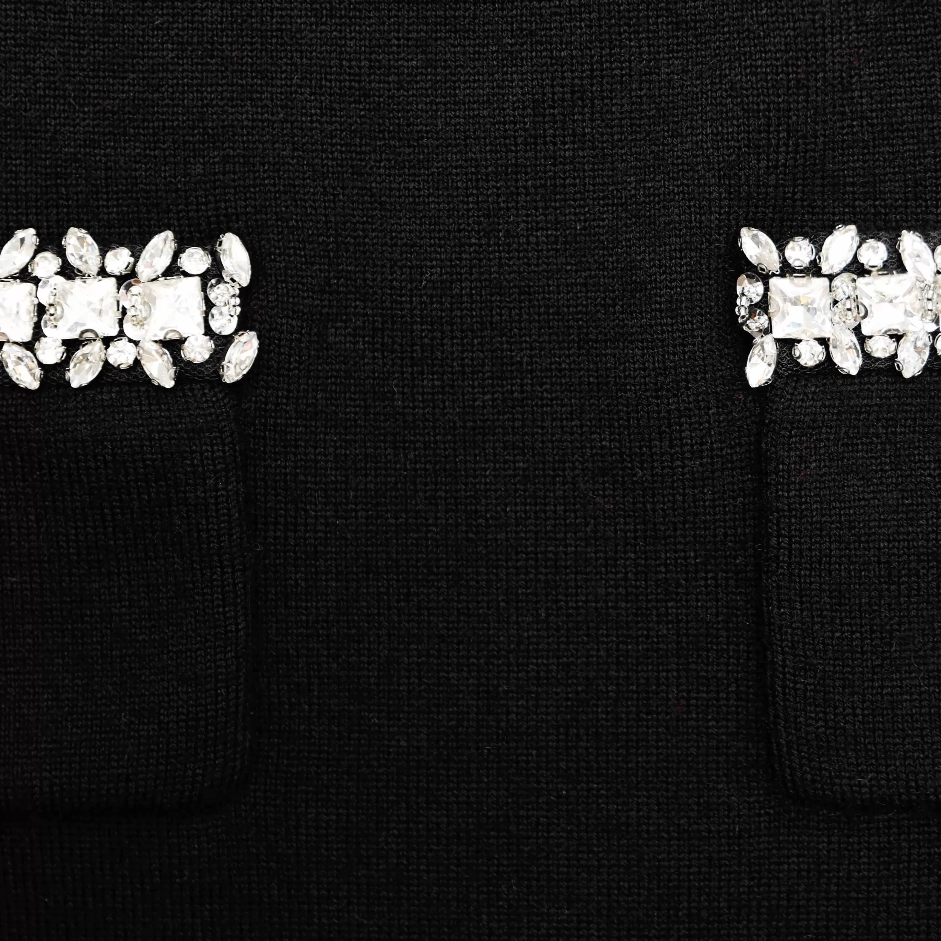 black_knit_embellished_mini_skirt_8874.webp Shop Knit Embellished Mini Skirt Knitwear | Co-ords
