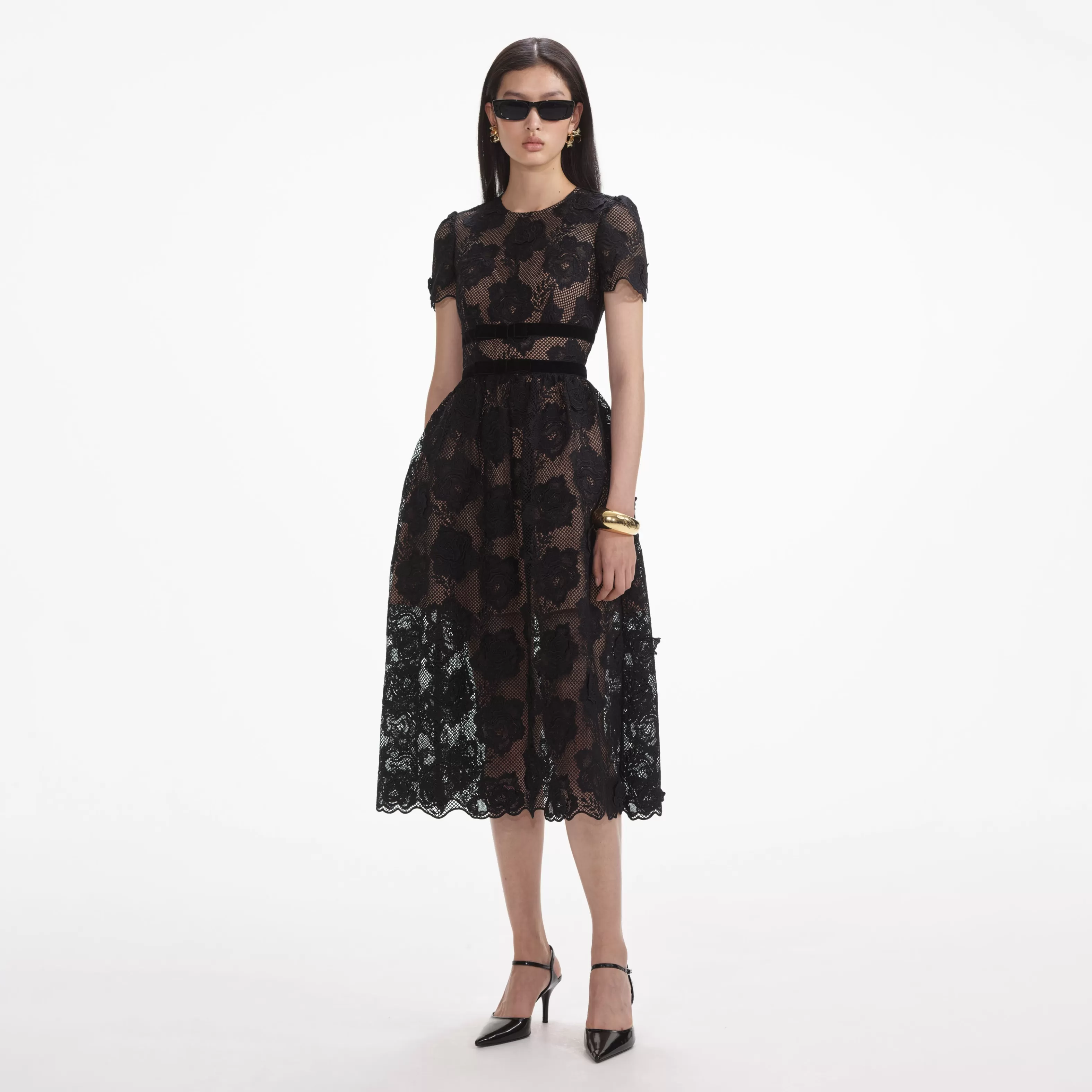 black_lace_velvet_bow_midi_dress_7546.webp Flash Sale Lace Velvet Bow Midi Dress Dresses
