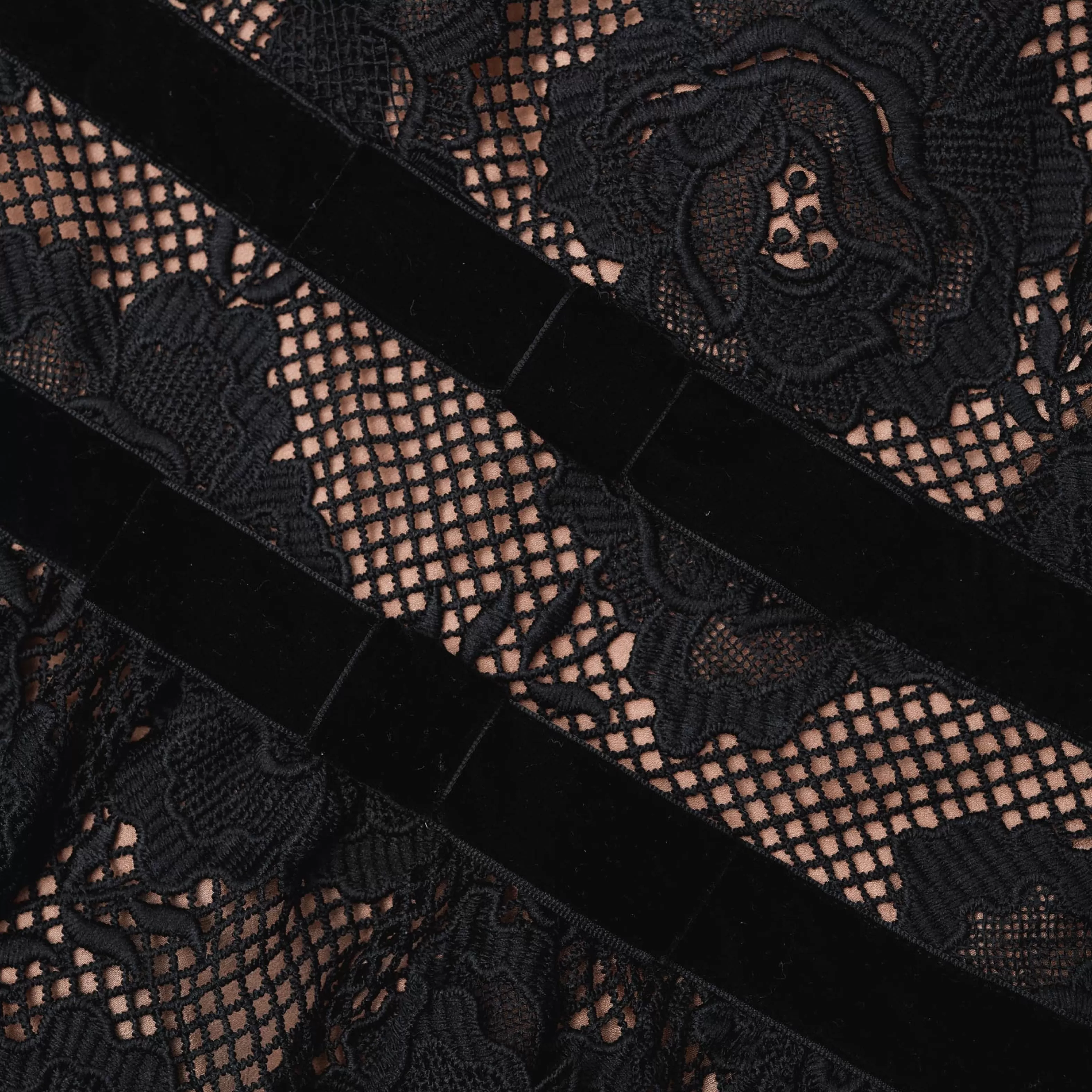 black_lace_velvet_bow_mini_dress_7361.webp Clearance Lace Velvet Bow Mini Dress Dresses