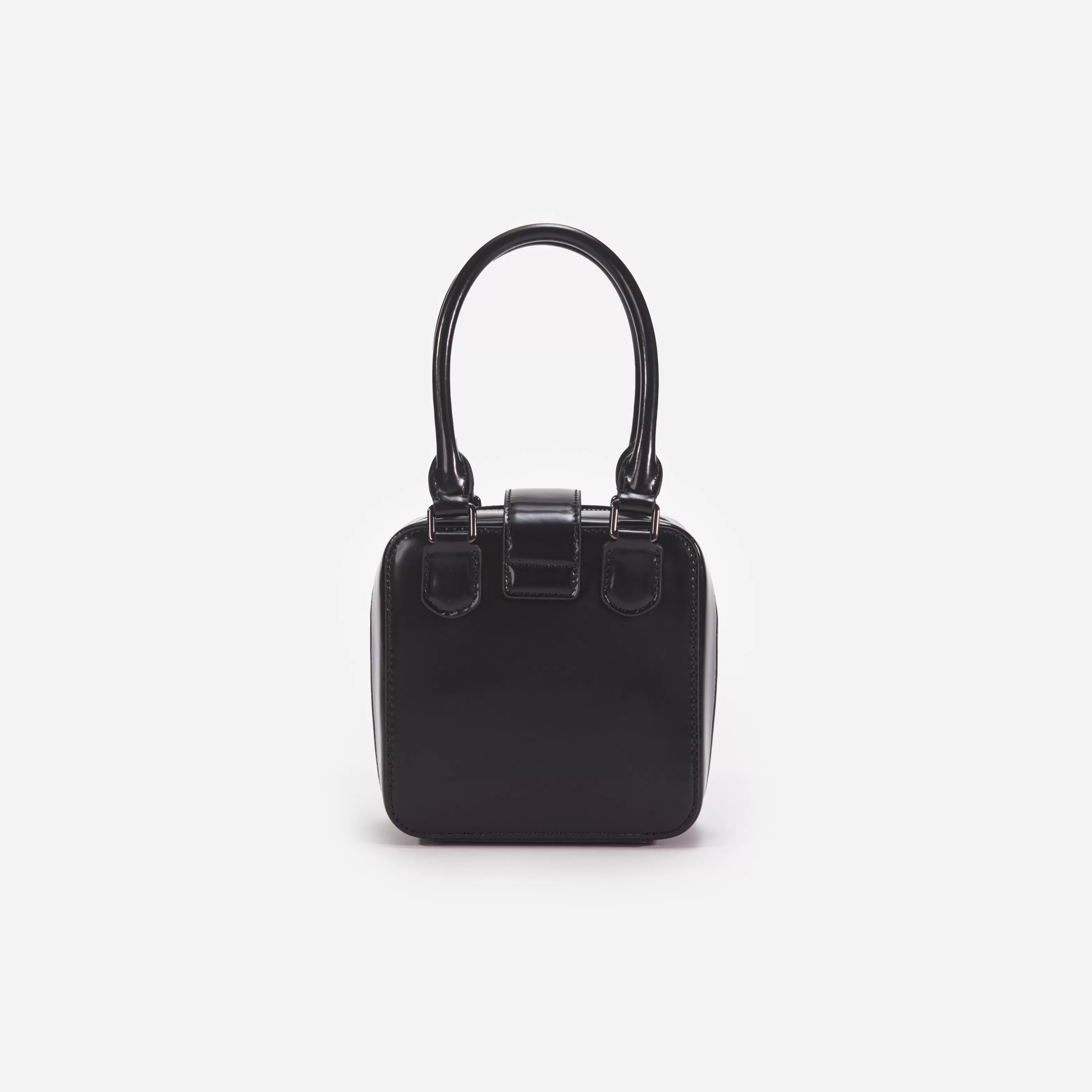 black_leather_square_mini_tote_bag_11145.webp Outlet Leather Square Mini Tote Bag Handbags