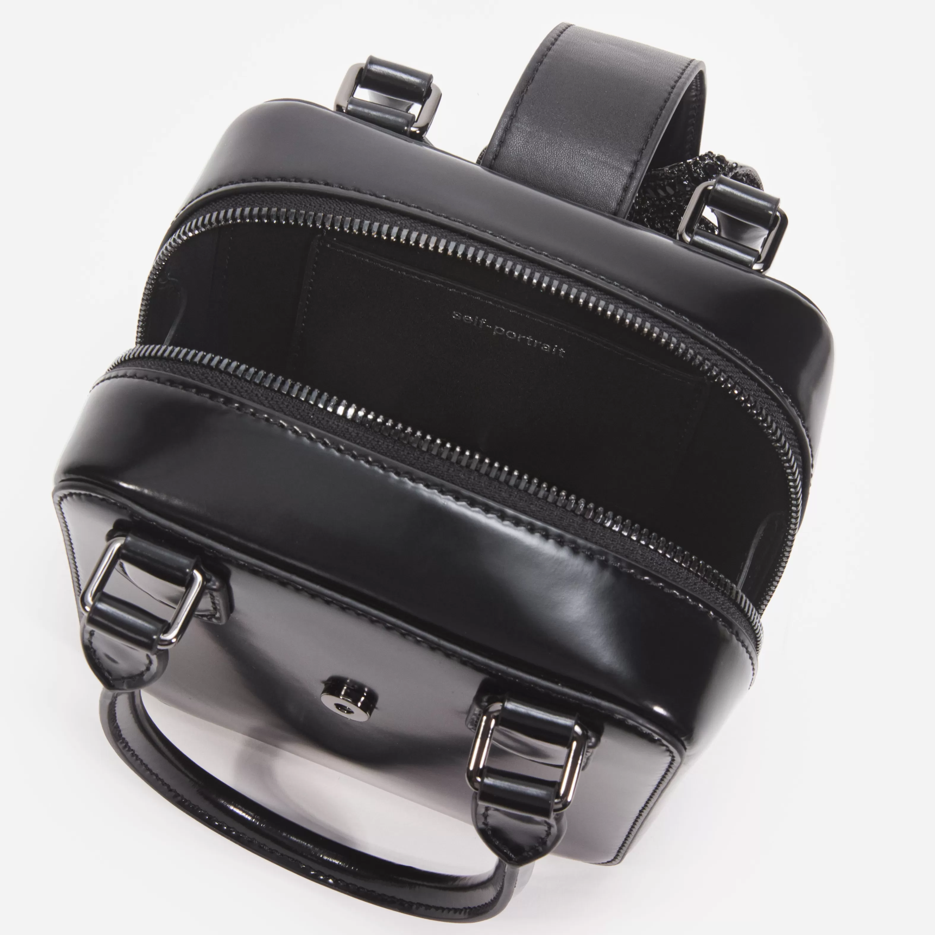 black_leather_square_mini_tote_bag_11149.webp Outlet Leather Square Mini Tote Bag Handbags