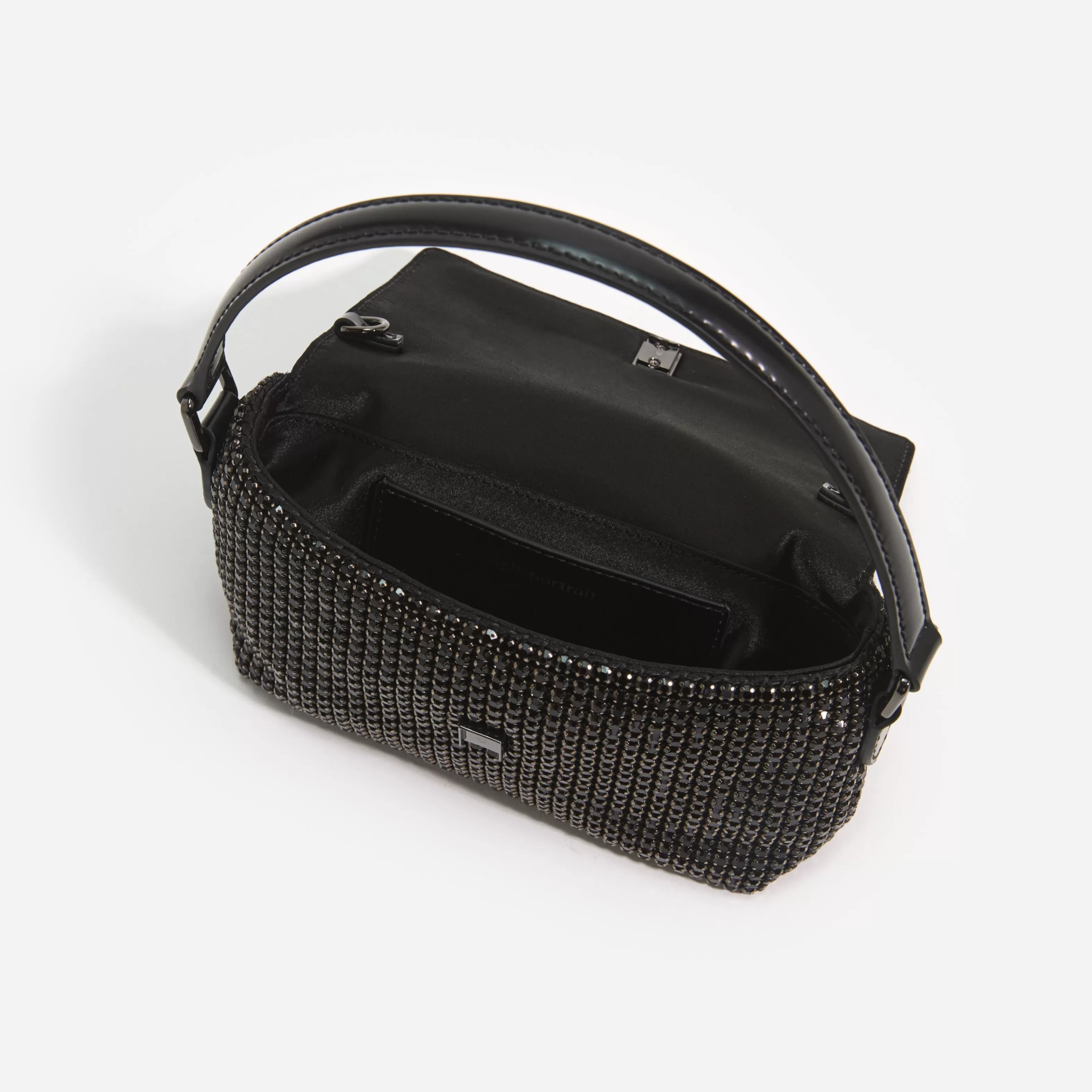 black_rhinestone_chainmail_micro_bag_11421.webp Outlet Rhinestone Chainmail Micro Bag Handbags