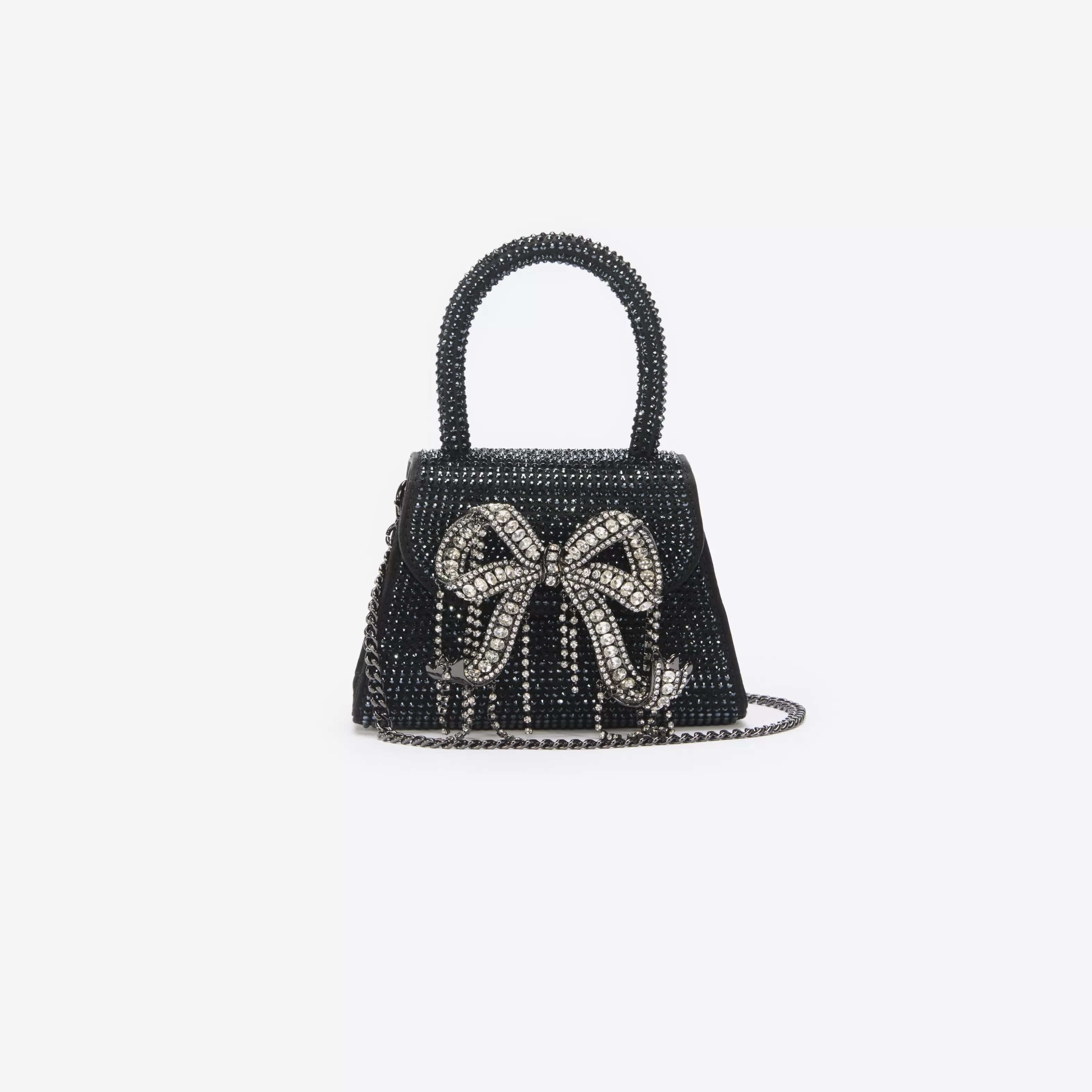 black_rhinestone_embellished_micro_bow_bag_11719.webp Cheap Rhinestone Embellished Micro Bow Bag Handbags