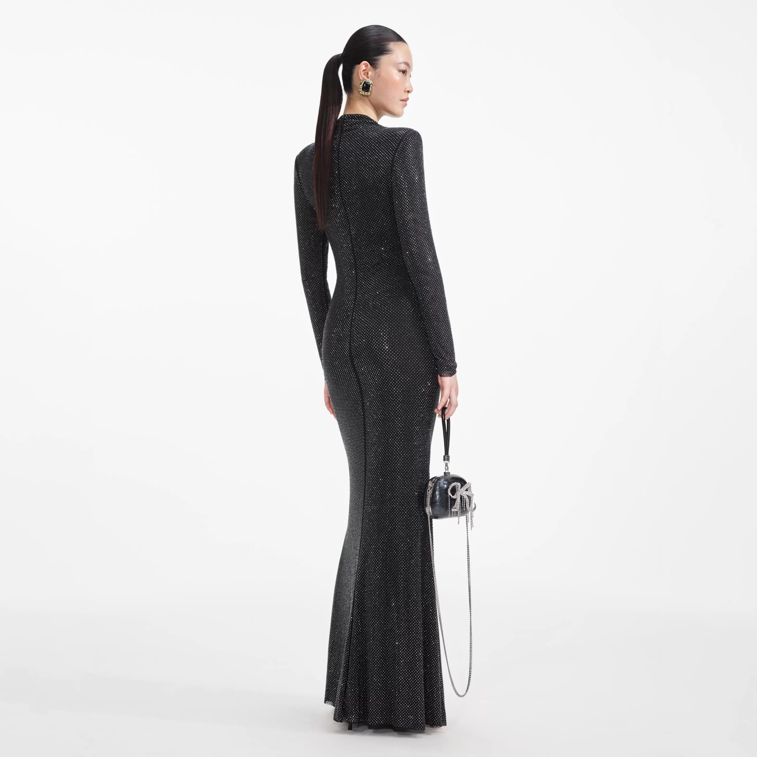 black_rhinestone_mesh_cut_out_maxi_dress_6103.webp Sale Rhinestone Mesh Cut Out Maxi Dress Dresses