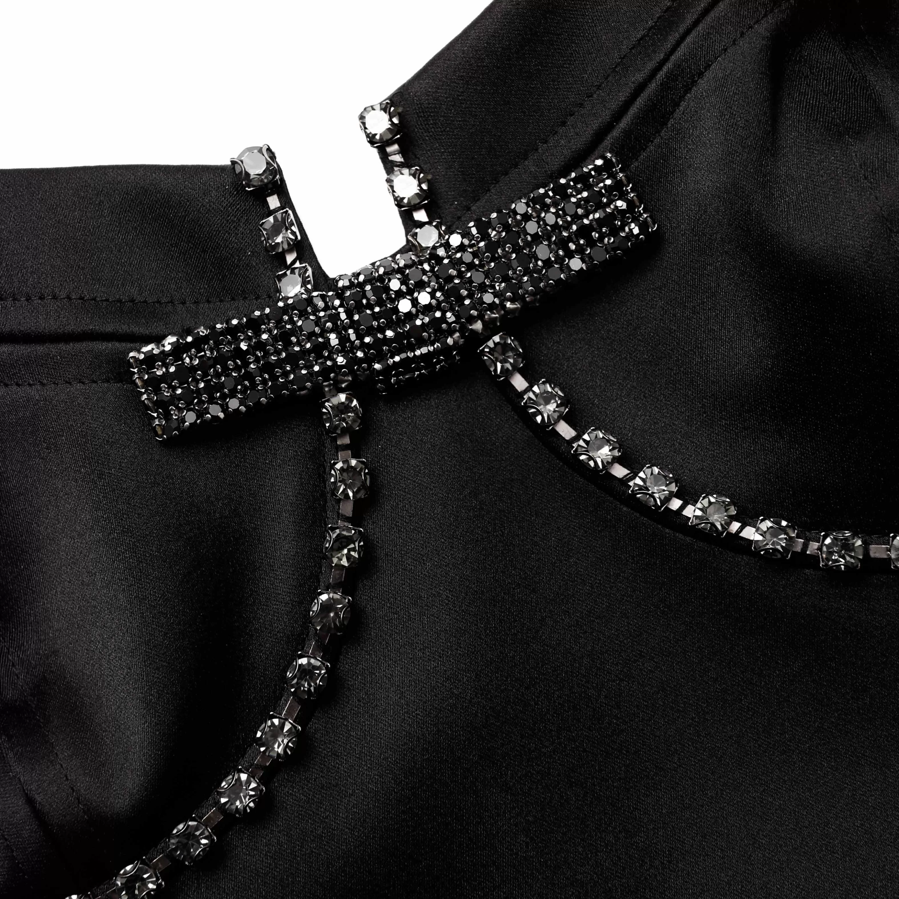black_satin_diamante_mini_dress_7347.webp New Satin Diamante Mini Dress Dresses | Exclusives