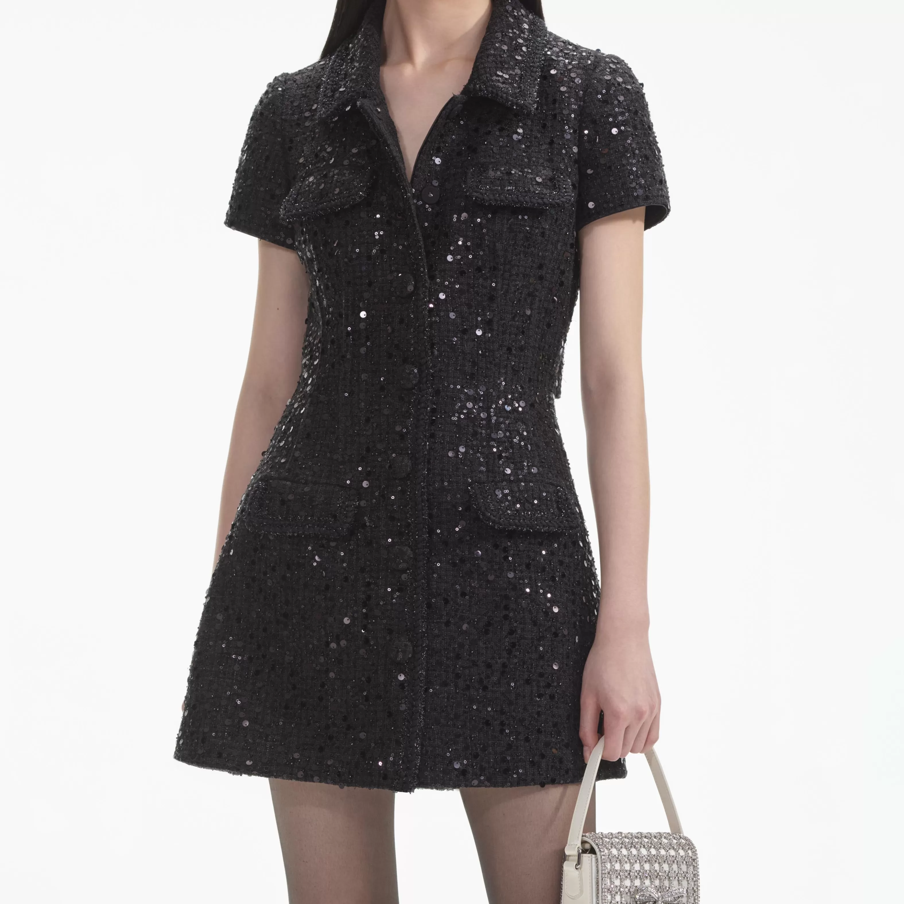 black_sequin_boucle_mini_dress_7317.webp Cheap Sequin Boucle Mini Dress Dresses | Exclusives