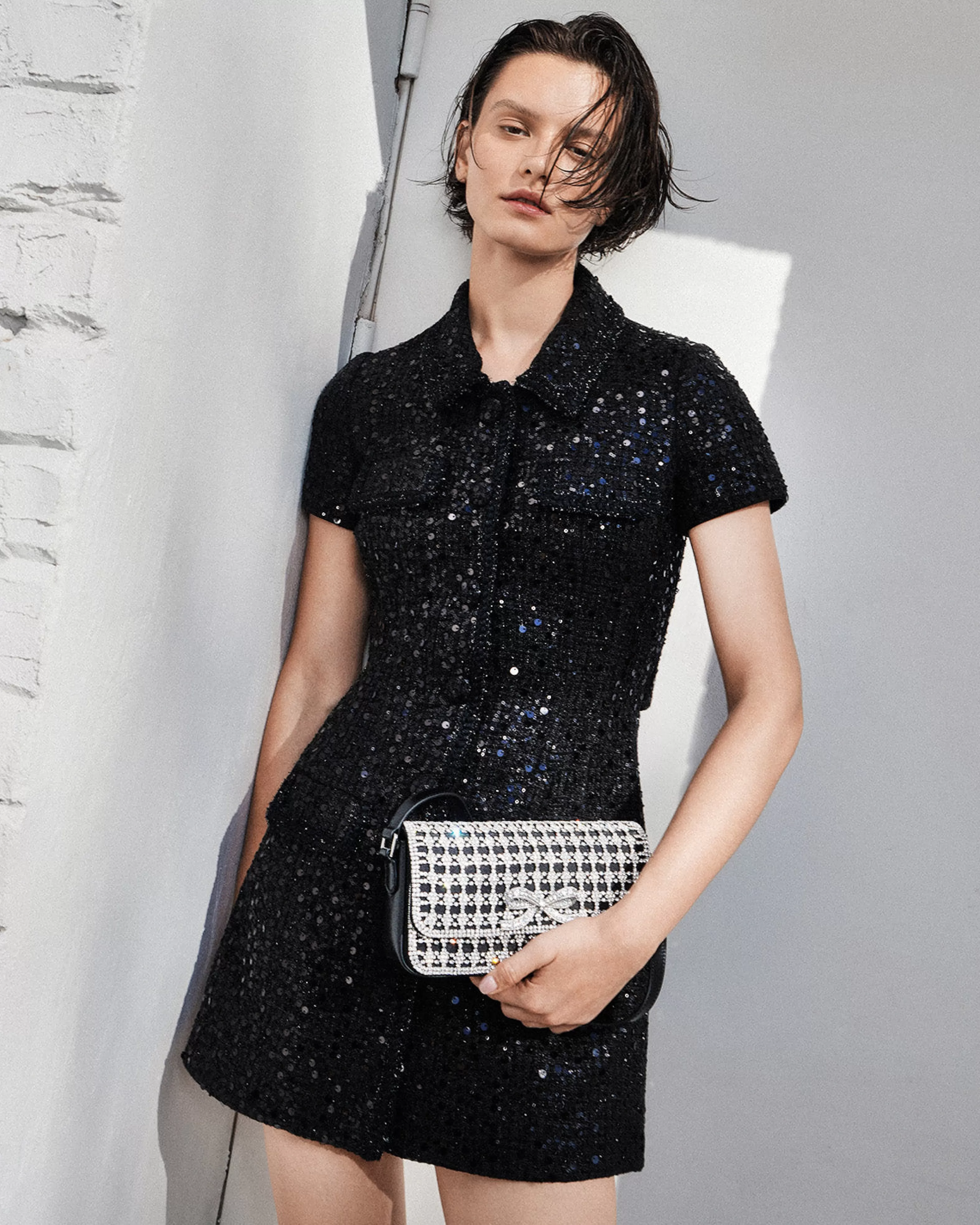 black_sequin_boucle_mini_dress_7321.webp Cheap Sequin Boucle Mini Dress Dresses | Exclusives