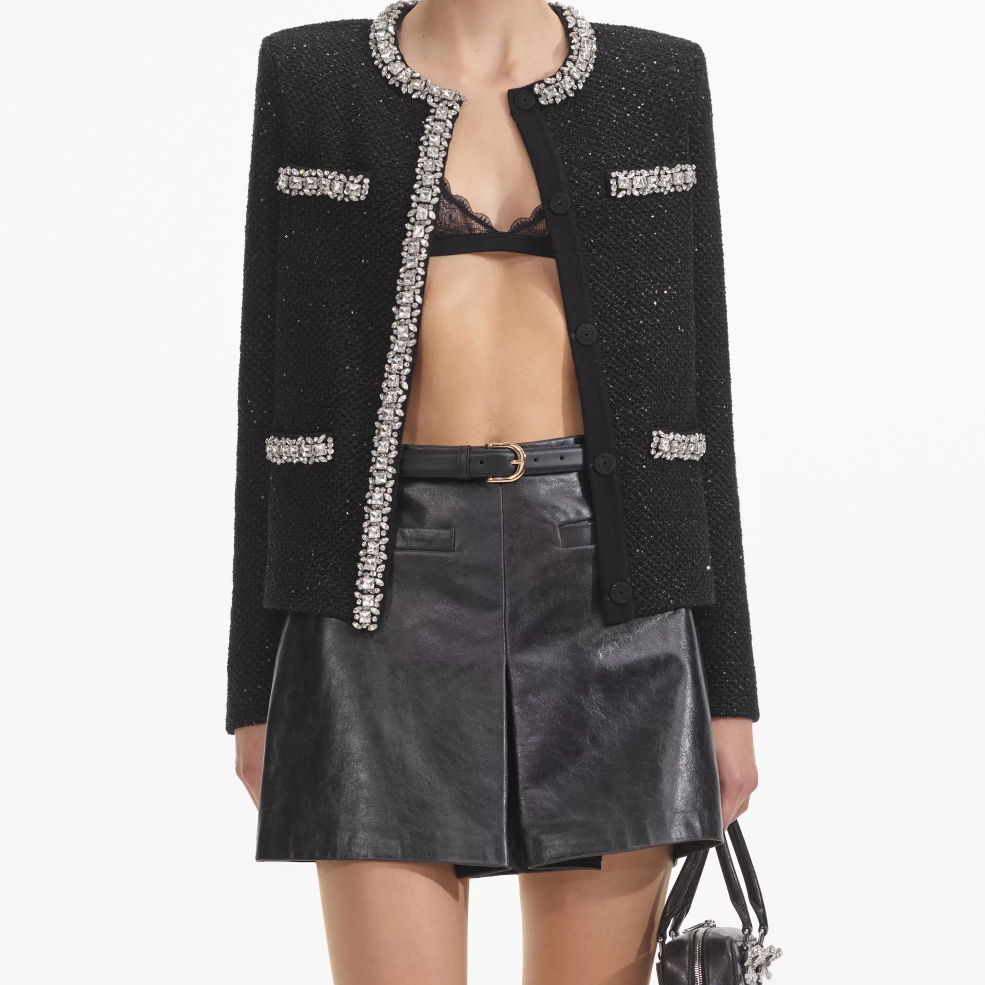 black_sequin_knit_cardigan_8889.webp Shop Sequin Knit Cardigan Knitwear | Tops