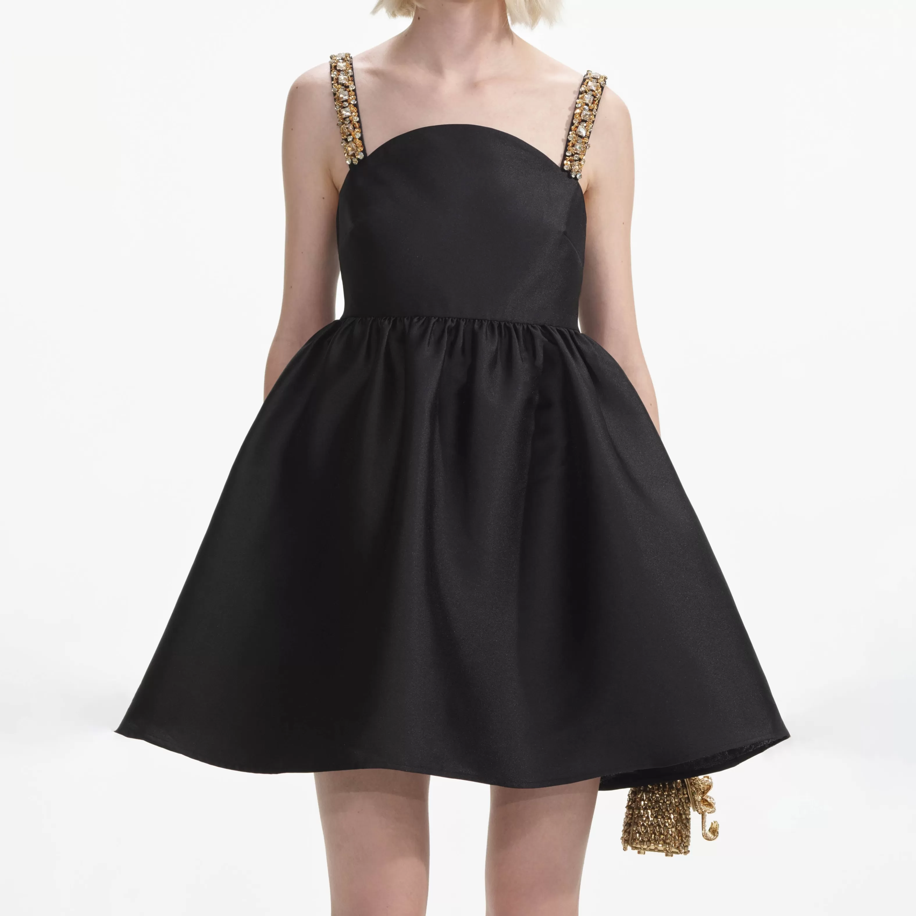 black_taffeta_embellished_mini_dress_7878.webp Fashion Taffeta Embellished Mini Dress Dresses | Icons
