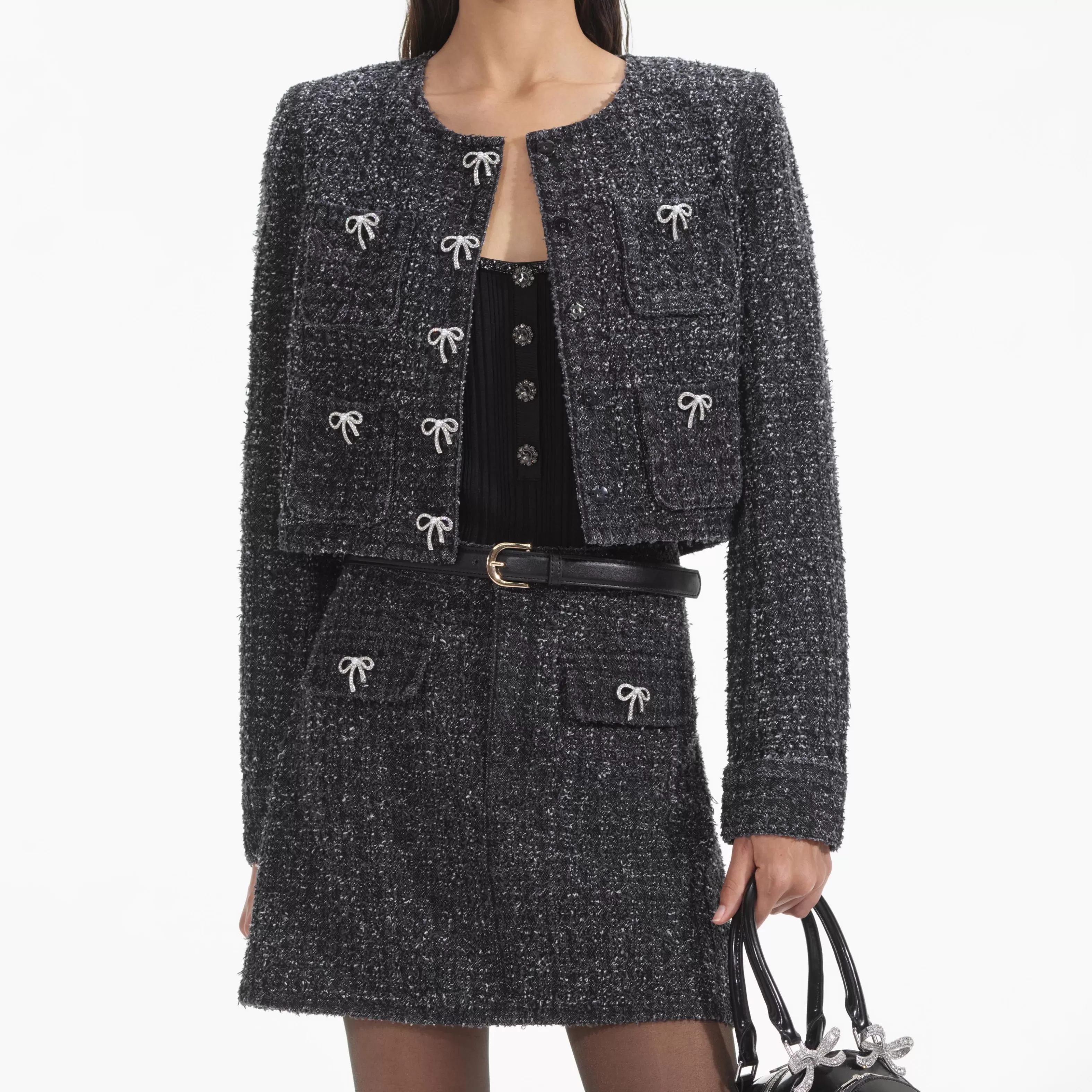 black_textured_denim_jacket_9433.webp Cheap Textured Denim Jacket Co-ords | Denim