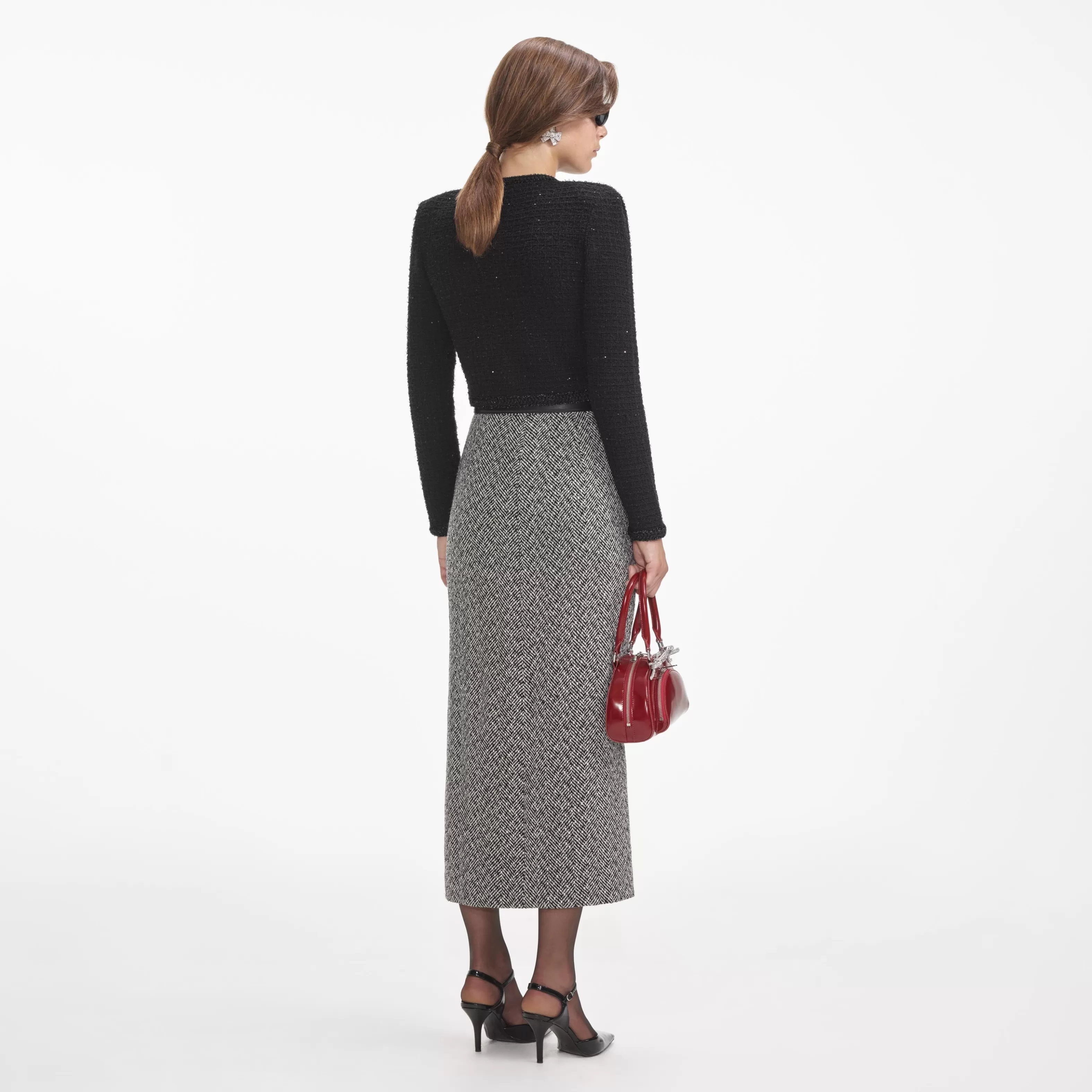 black_textured_knit_jacket_9002.webp Outlet Textured Knit Jacket Knitwear | Co-ords