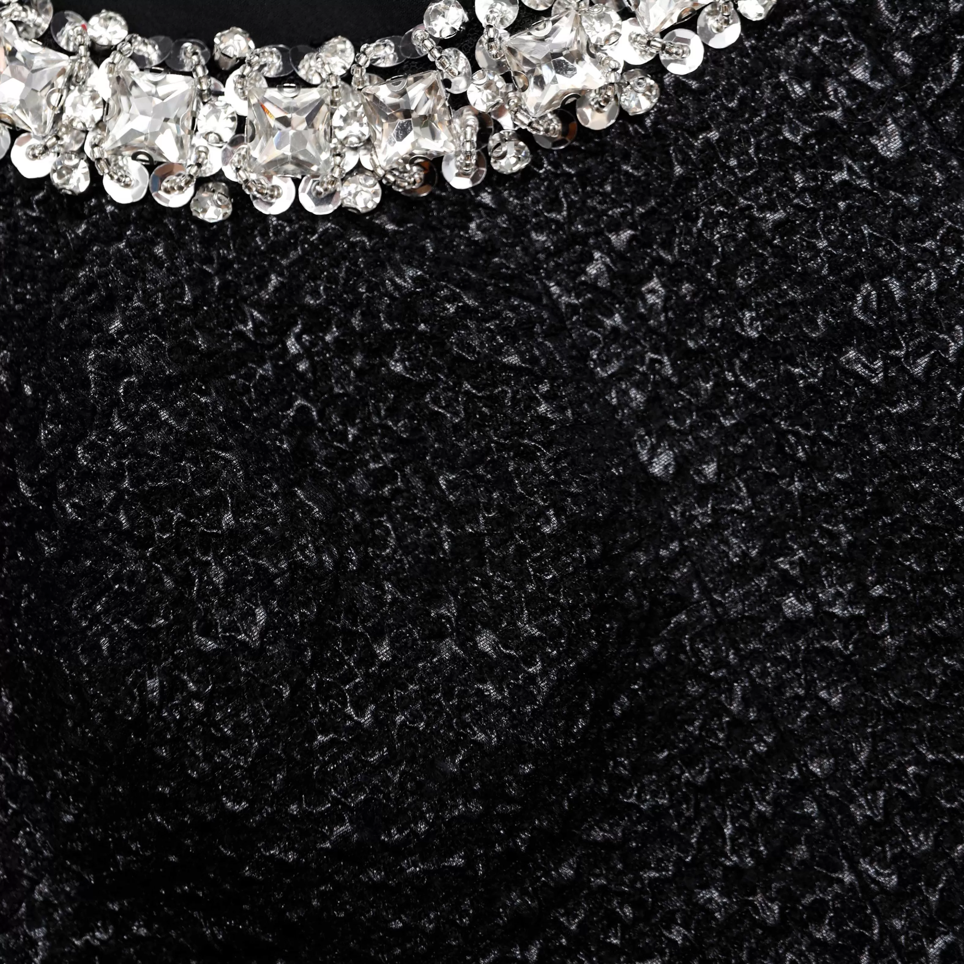 black_textured_metallic_mini_dress_6160.webp Cheap Textured Metallic Mini Dress Dresses