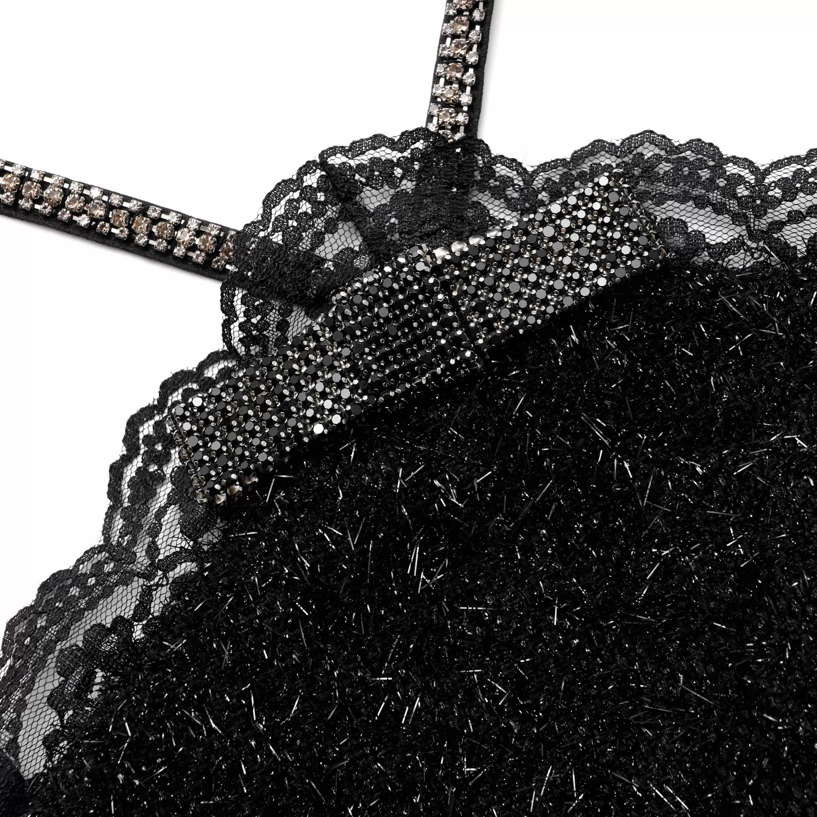 black_tinsel_boucle_halter_mini_dress_7894.webp Sale Tinsel Boucle Halter Mini Dress Dresses