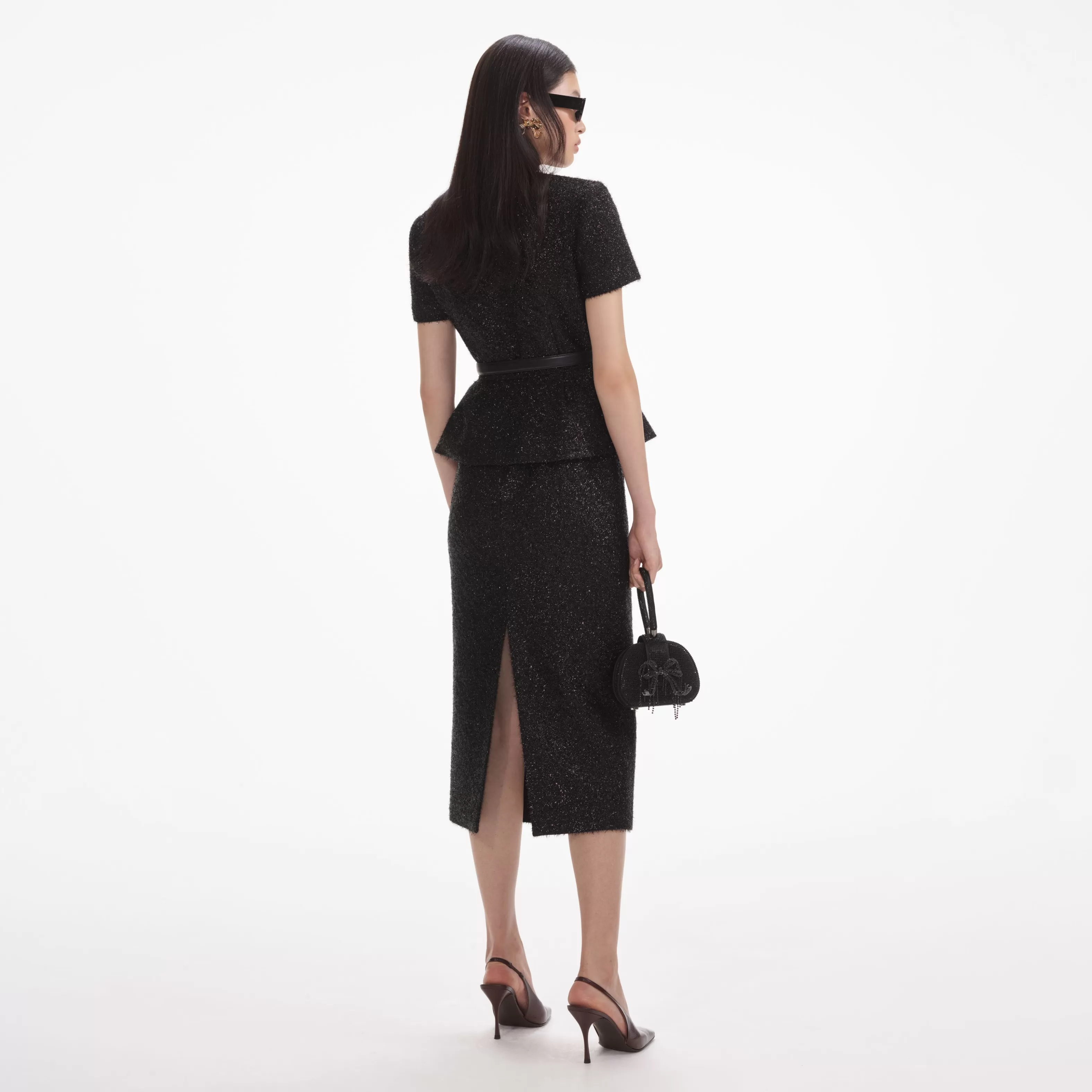 black_tinsel_boucle_tailored_midi_dress_6918.webp Best Sale Tinsel Boucle Tailored Midi Dress Dresses