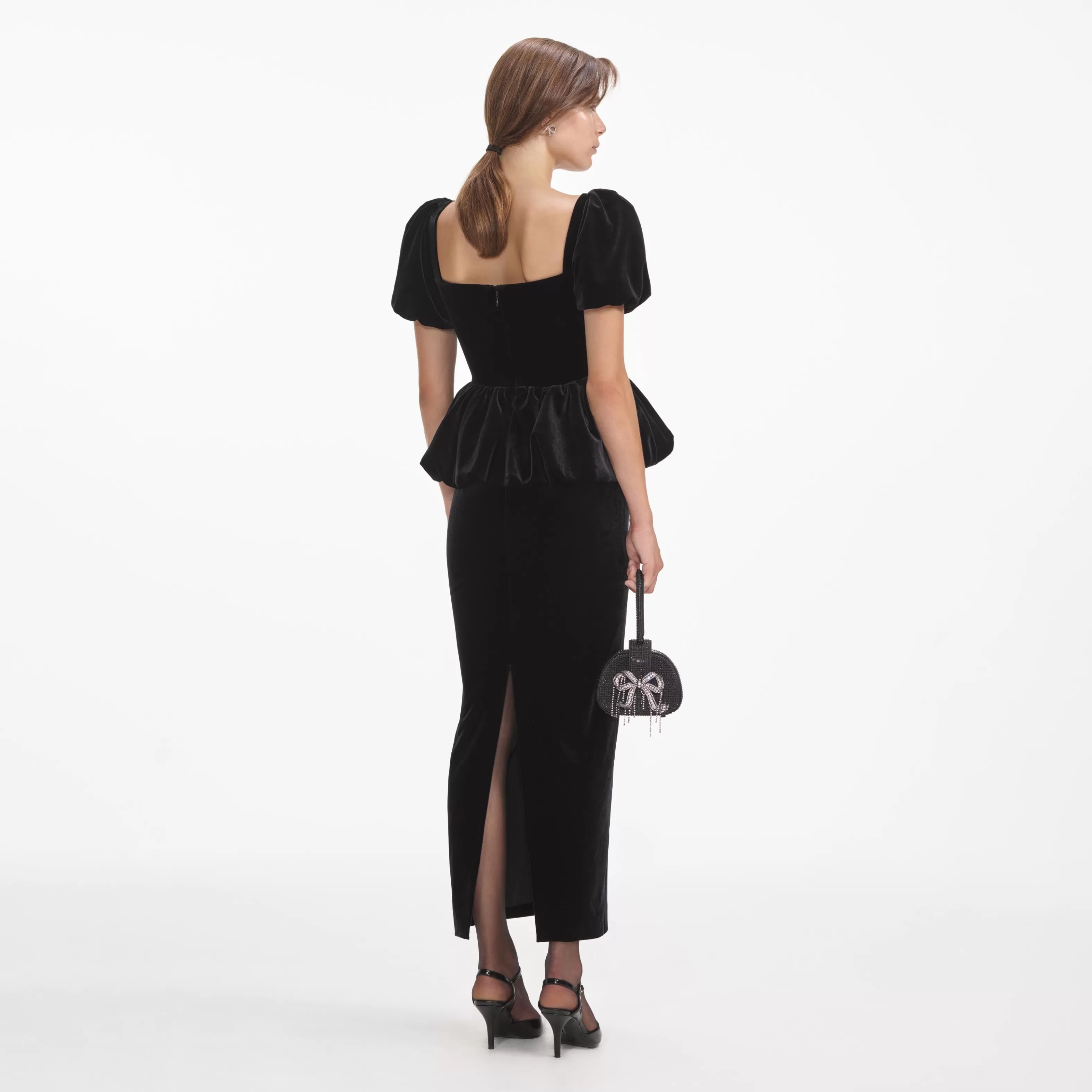 black_velvet_peplum_midi_dress_7194.webp Best Velvet Peplum Midi Dress Dresses