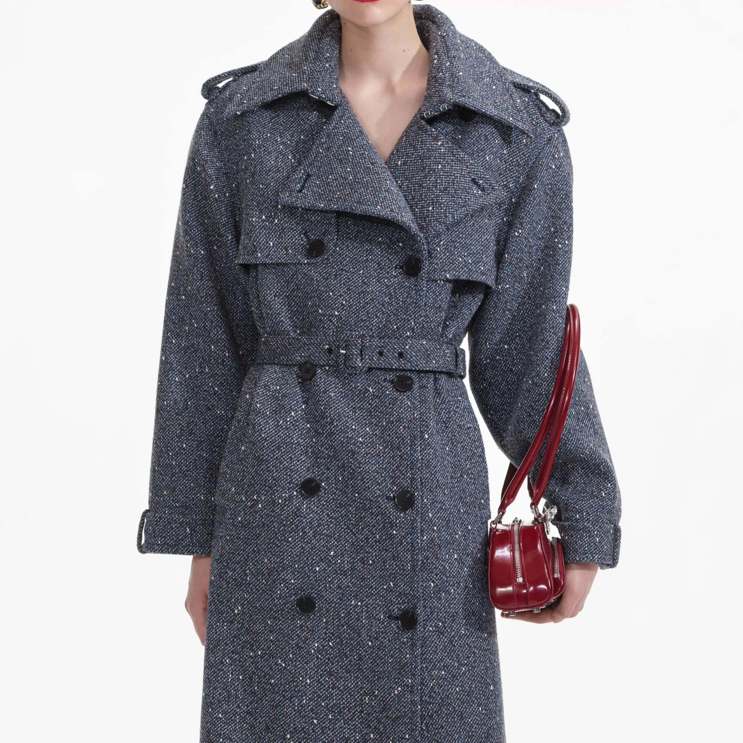 blue_boucle_trench_coat_9342.webp Discount Boucle Trench Coat Co-ords | Outerwear