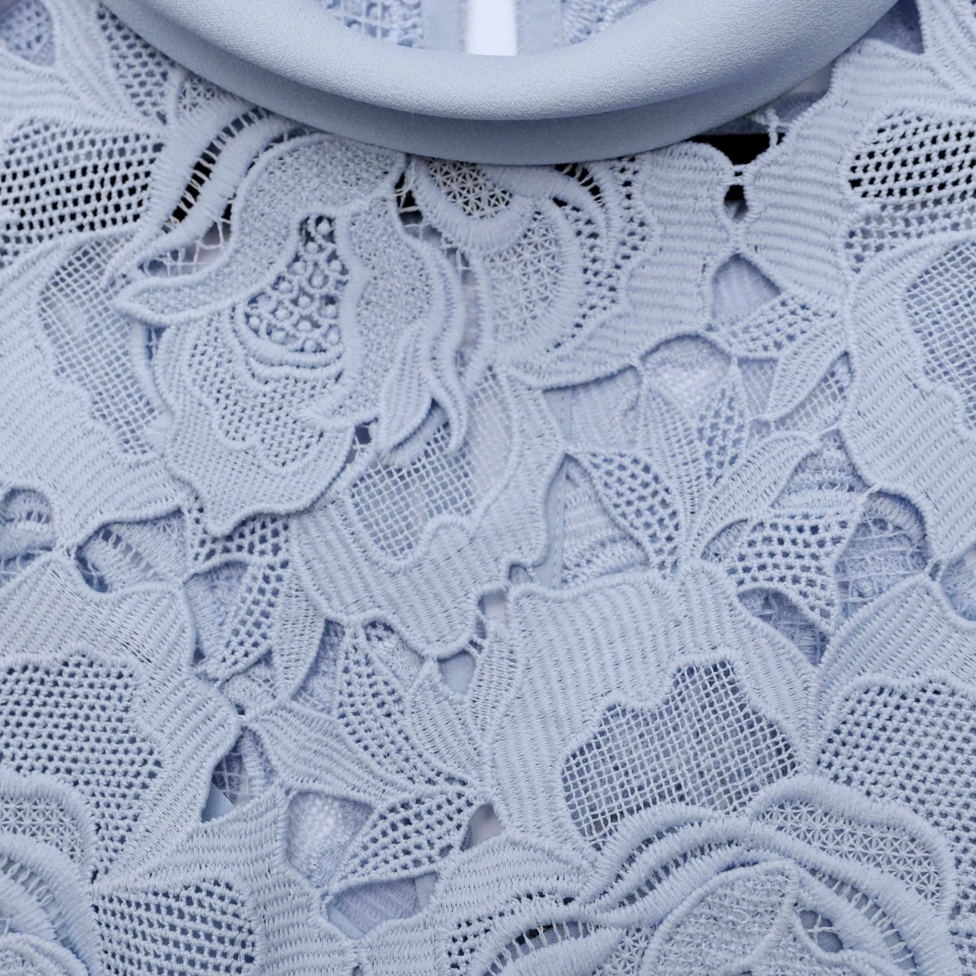 blue_flower_lace_contrast_collar_midi_dress_8497.webp Outlet Flower Lace Contrast Collar Midi Dress Dresses | Exclusives