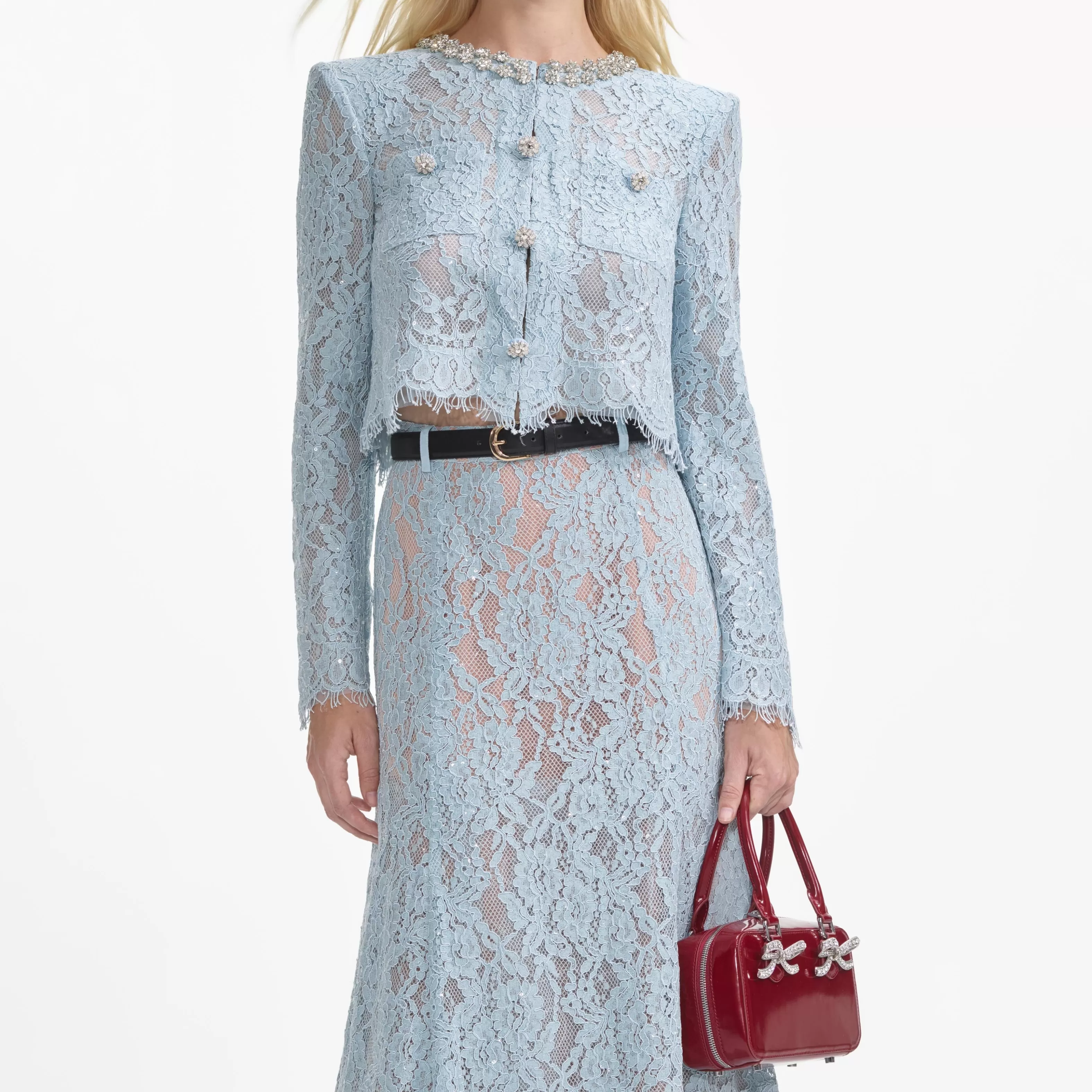 blue_lace_embellished_top_10351.webp Shop Lace Embellished Top Tops