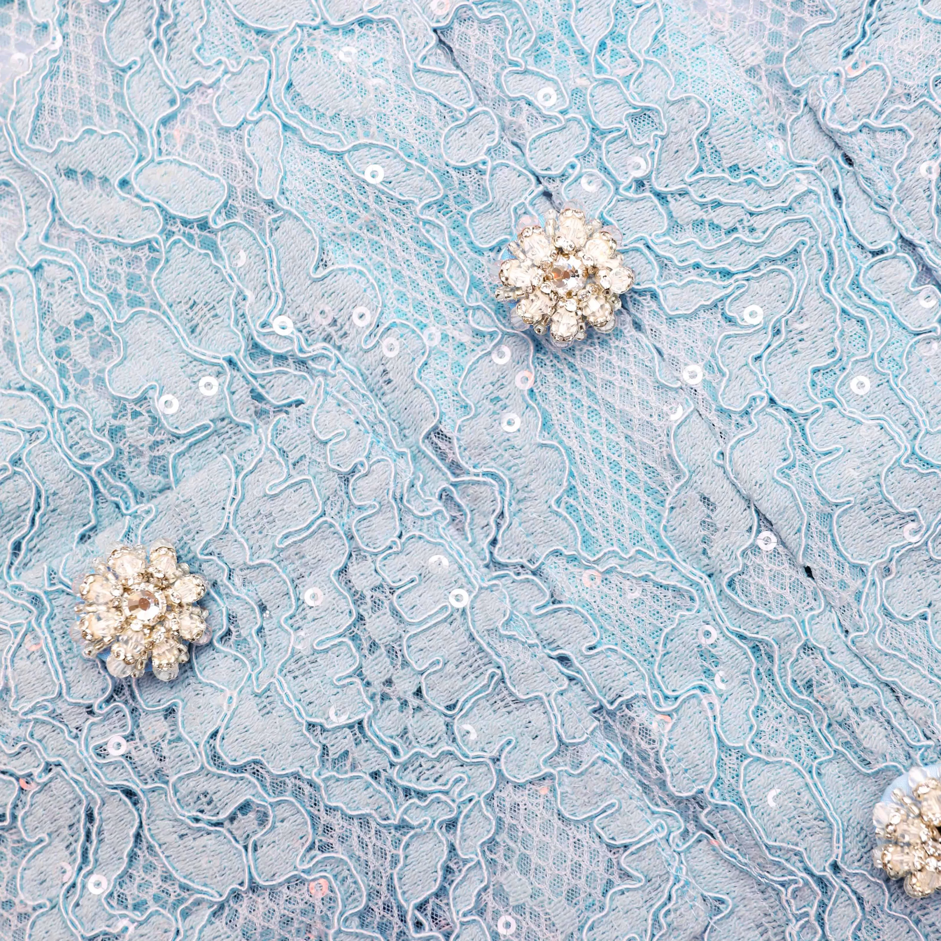 blue_lace_embellished_top_10352.webp Shop Lace Embellished Top Tops