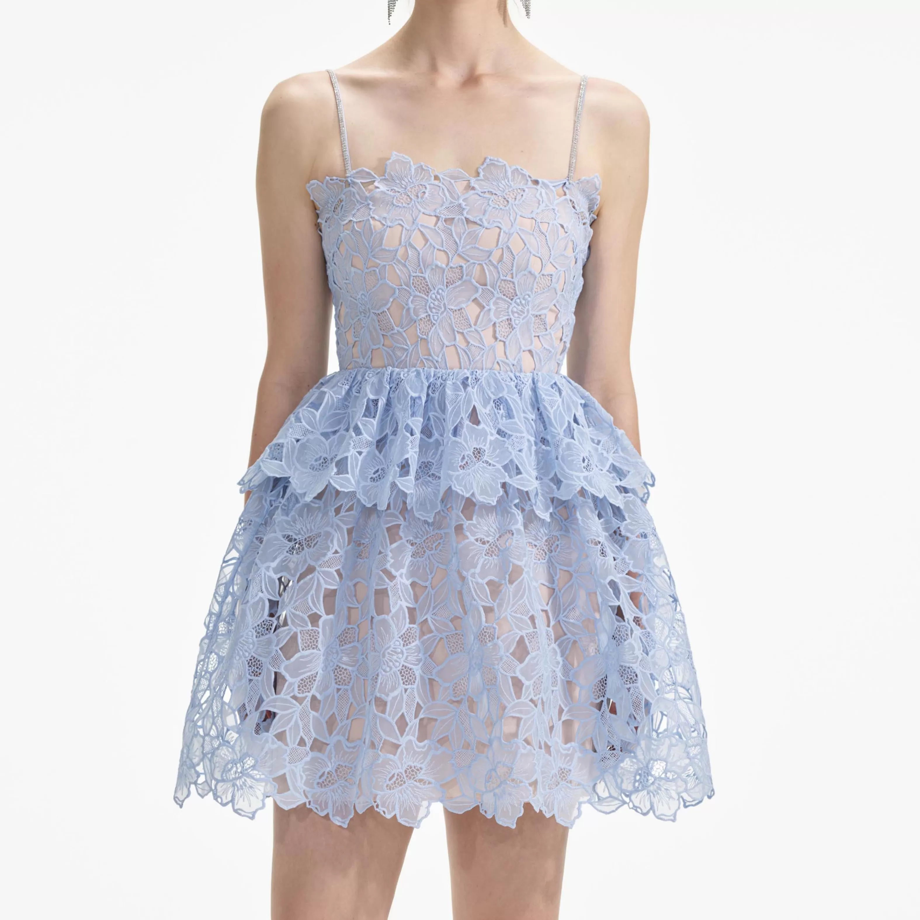 blue_organza_lace_mini_dress_7973.webp Discount Organza Lace Mini Dress Dresses