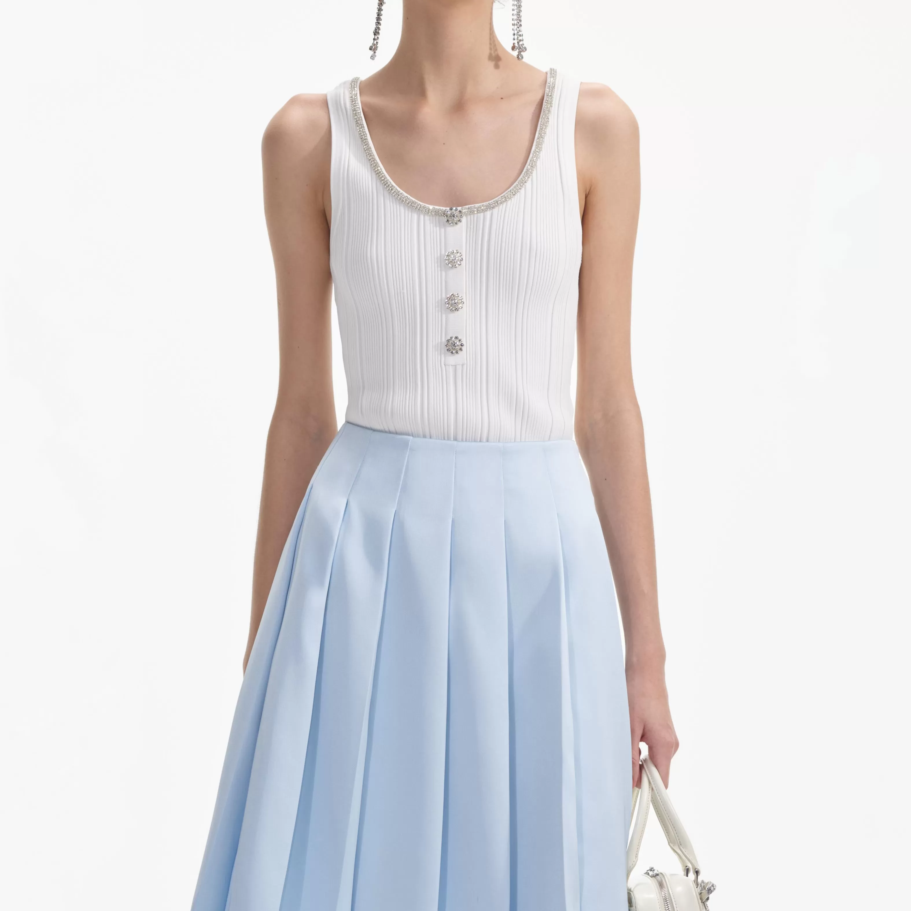 blue_satin_midi_skirt_9492.webp Cheap Satin Midi Skirt Co-ords | Bottoms