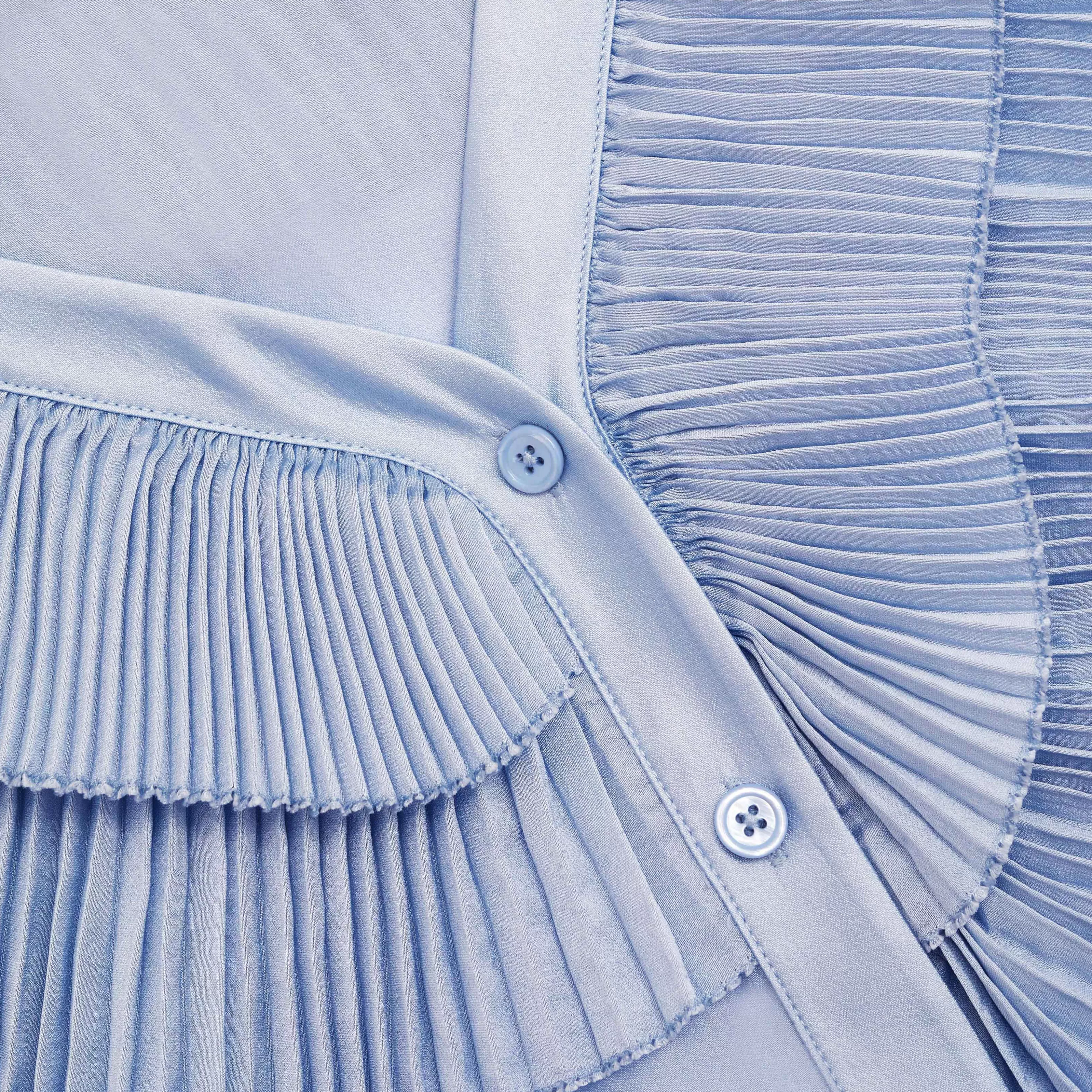 blue_satin_organza_blouse_10330.webp Cheap Satin Organza Blouse Tops