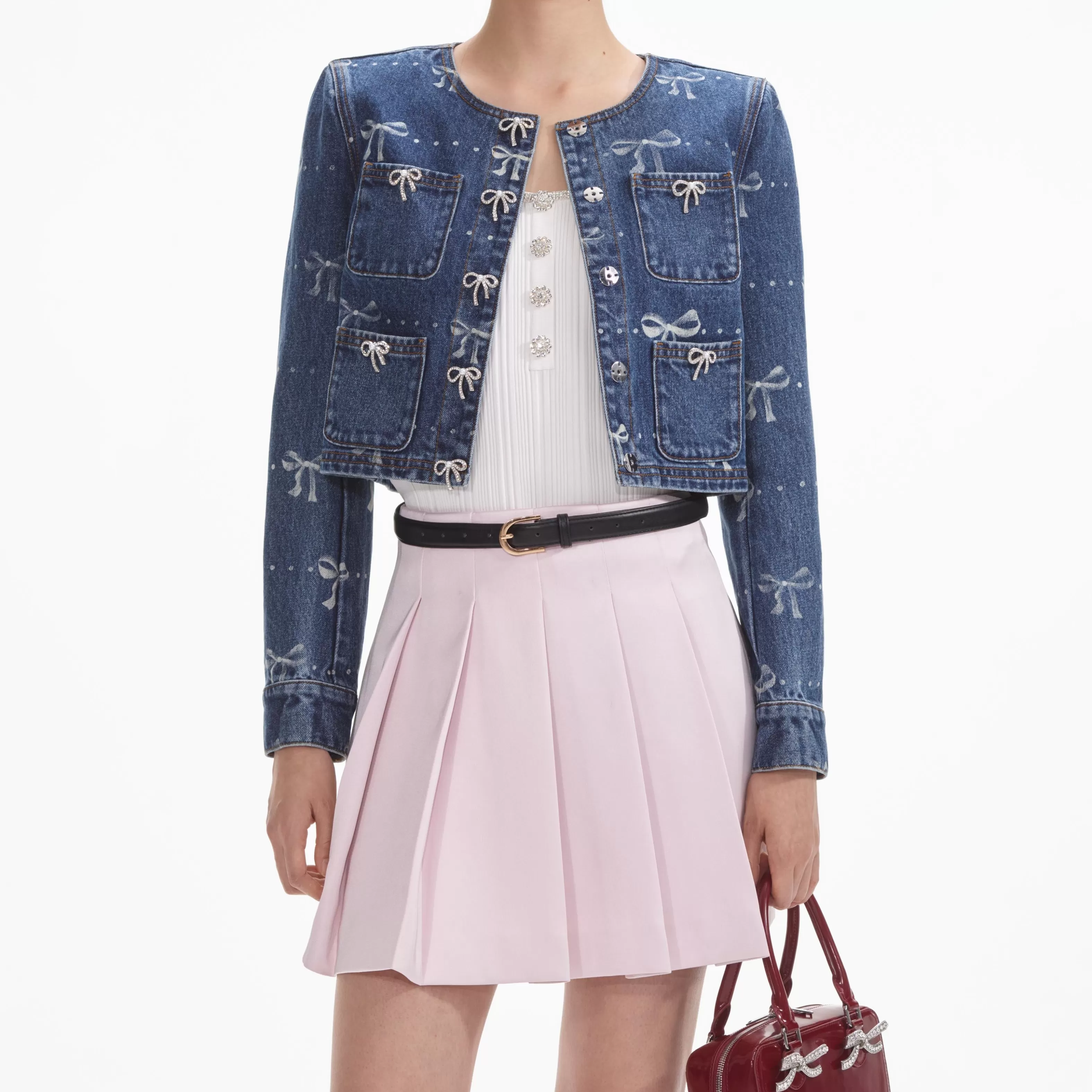 bow_print_denim_jacket_9500.webp Discount Print Denim Jacket Co-ords | Denim