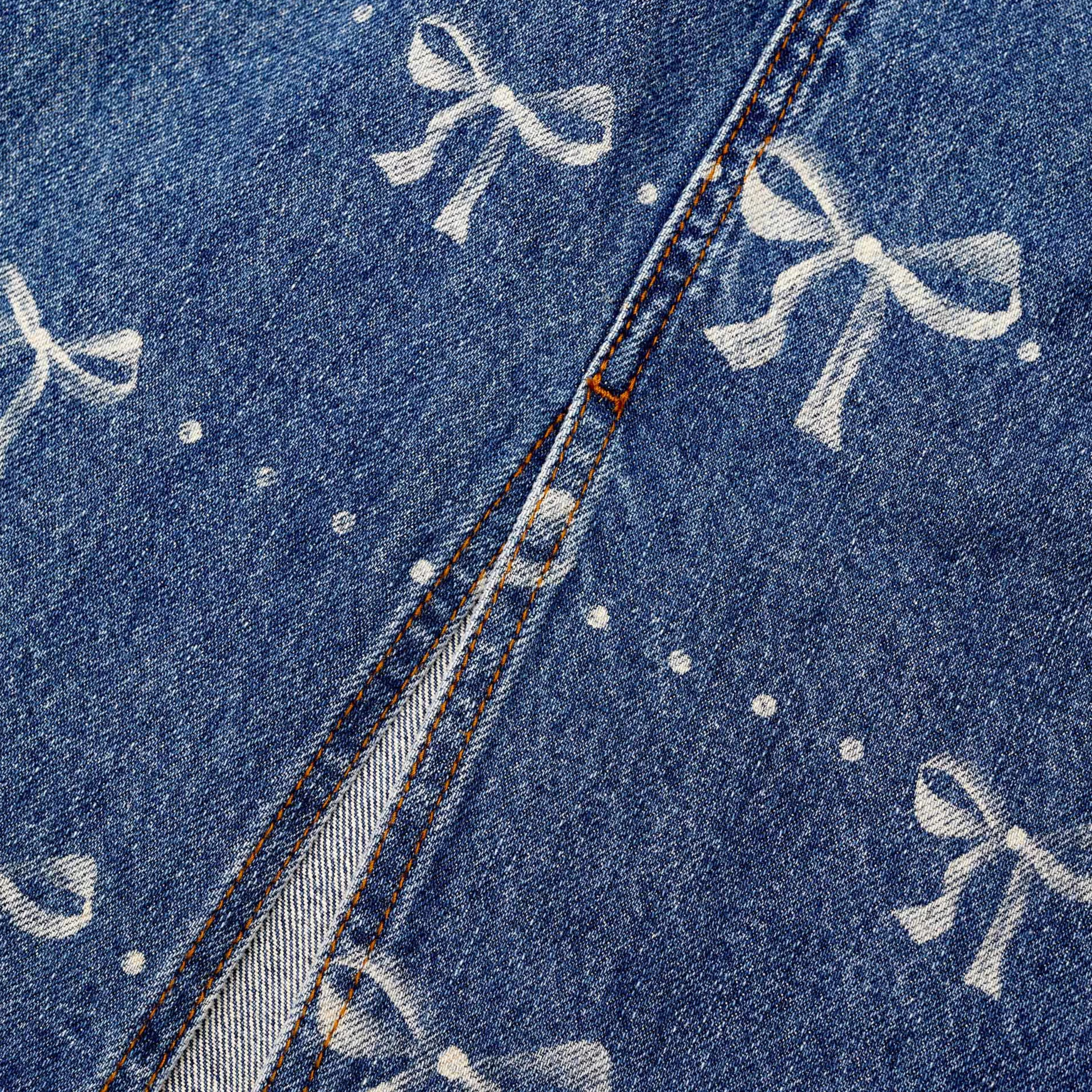 bow_print_denim_midi_skirt_9705.webp Clearance Print Denim Midi Skirt Denim | Bottoms
