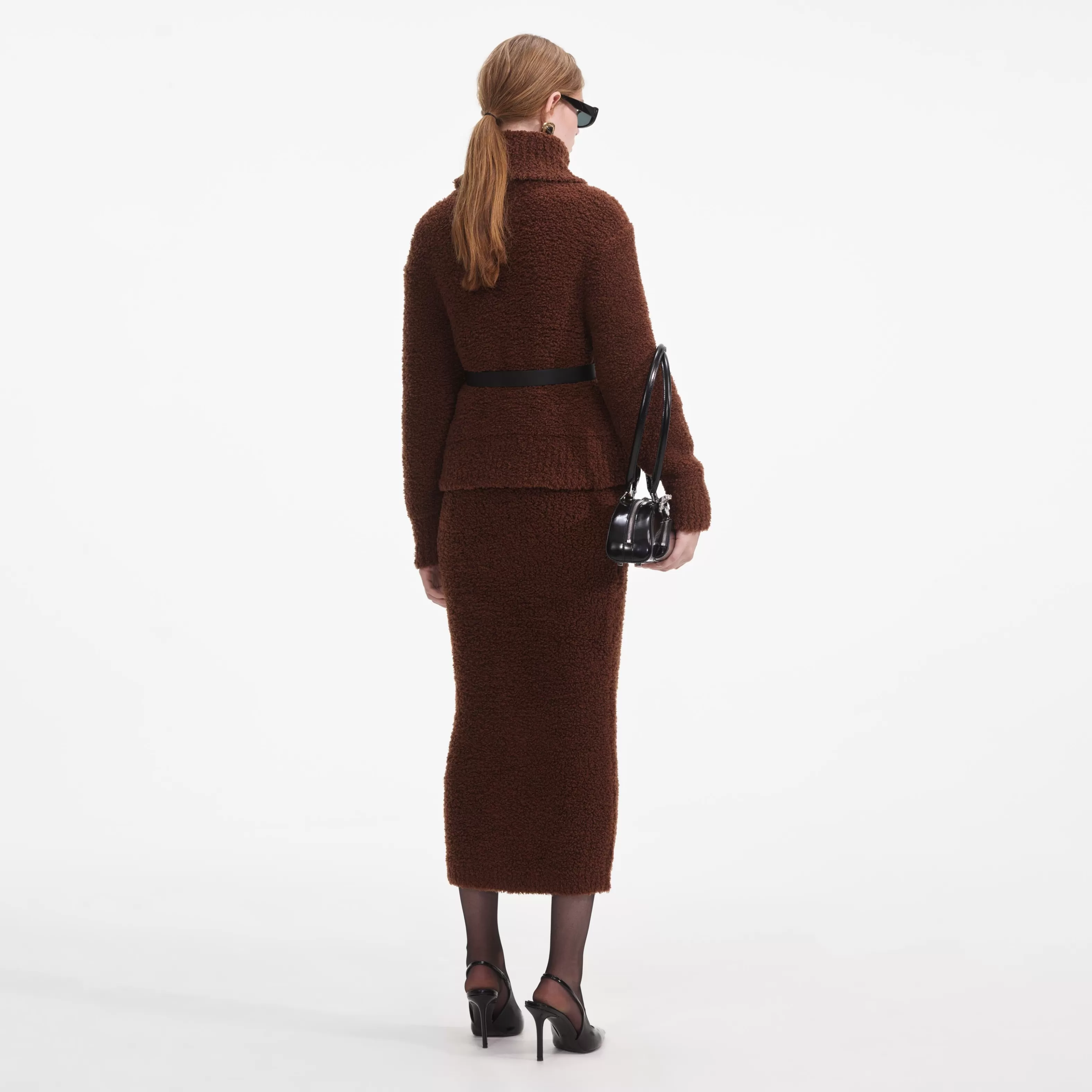 brown_fluffy_knit_midi_skirt_8761.webp Outlet Fluffy Knit Midi Skirt Knitwear | Co-ords