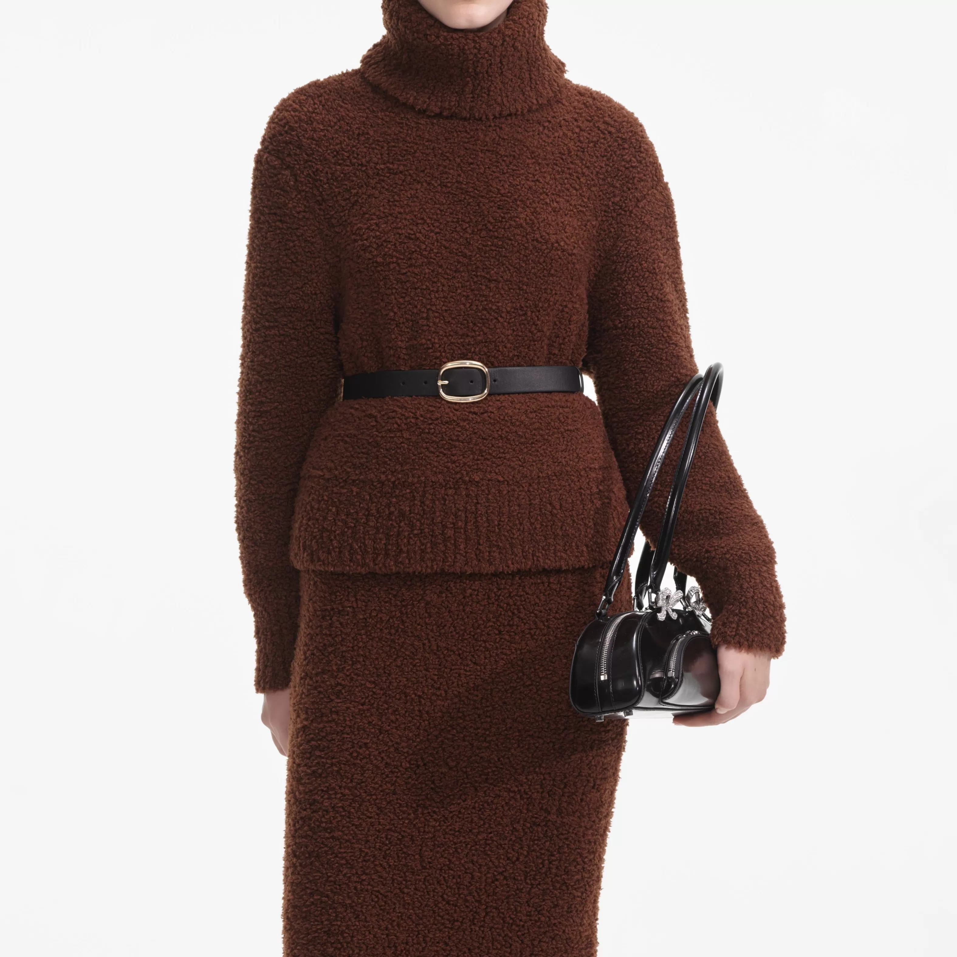 brown_fluffy_knit_midi_skirt_8762.webp Outlet Fluffy Knit Midi Skirt Knitwear | Co-ords