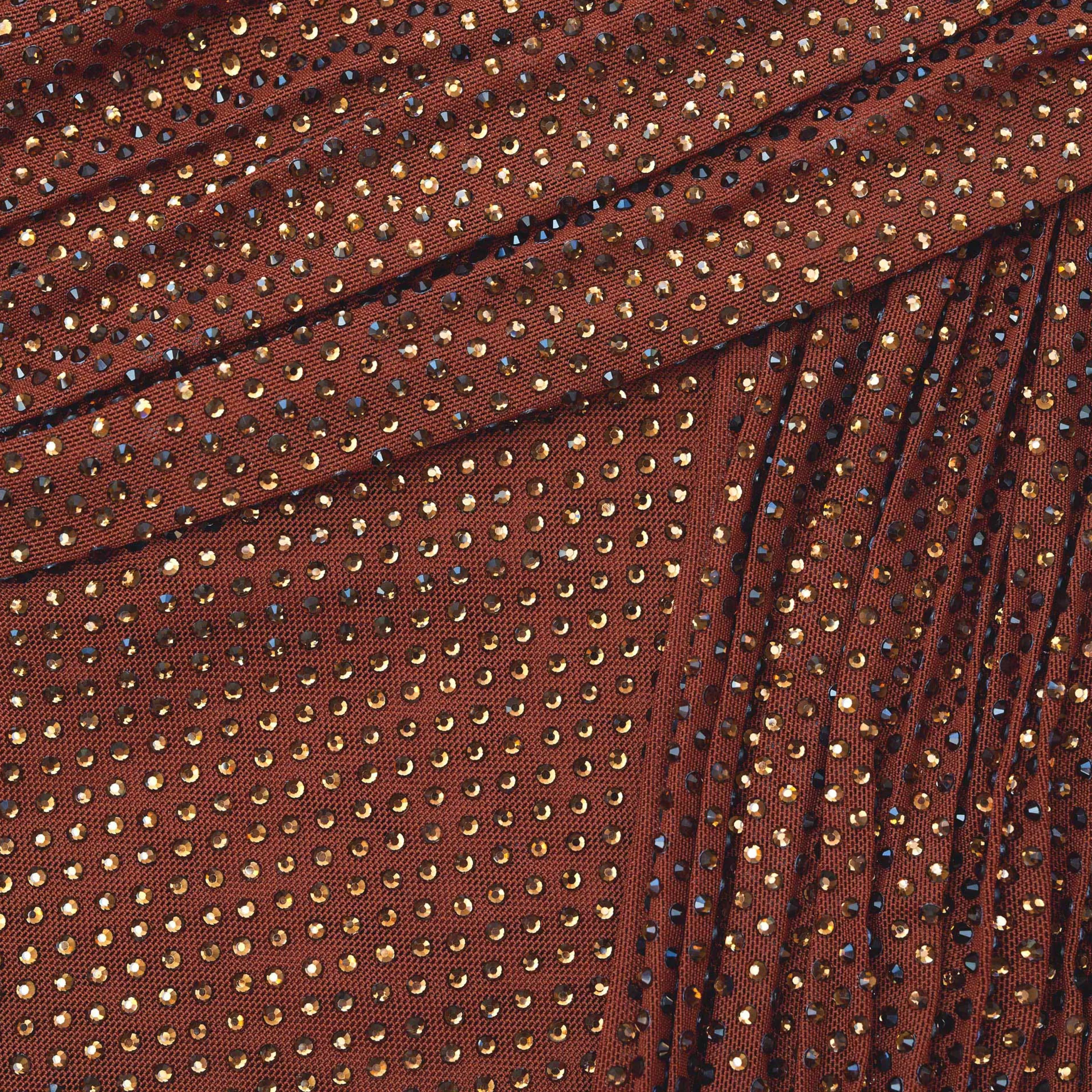 brown_rhinestone_mesh_top_10195.webp Discount Rhinestone Mesh Top Tops