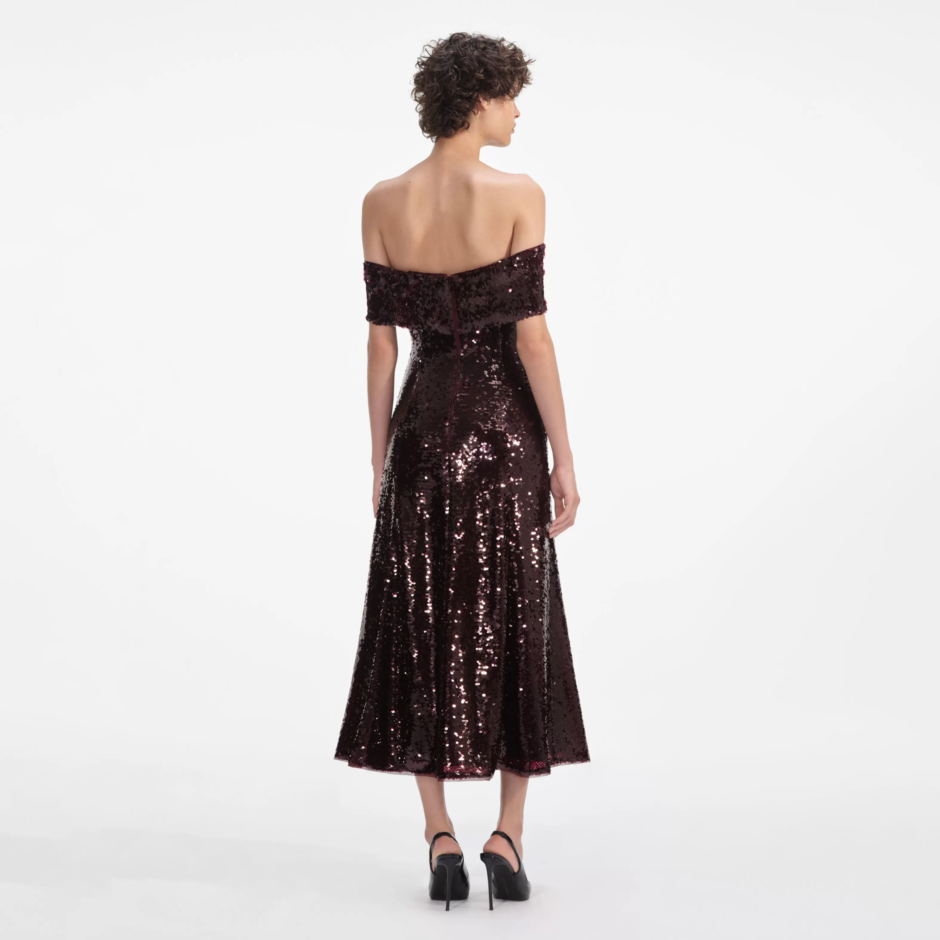 brown_sequin_off_shoulder_midi_dress_6312.webp Best Sequin Off Shoulder Midi Dress Dresses