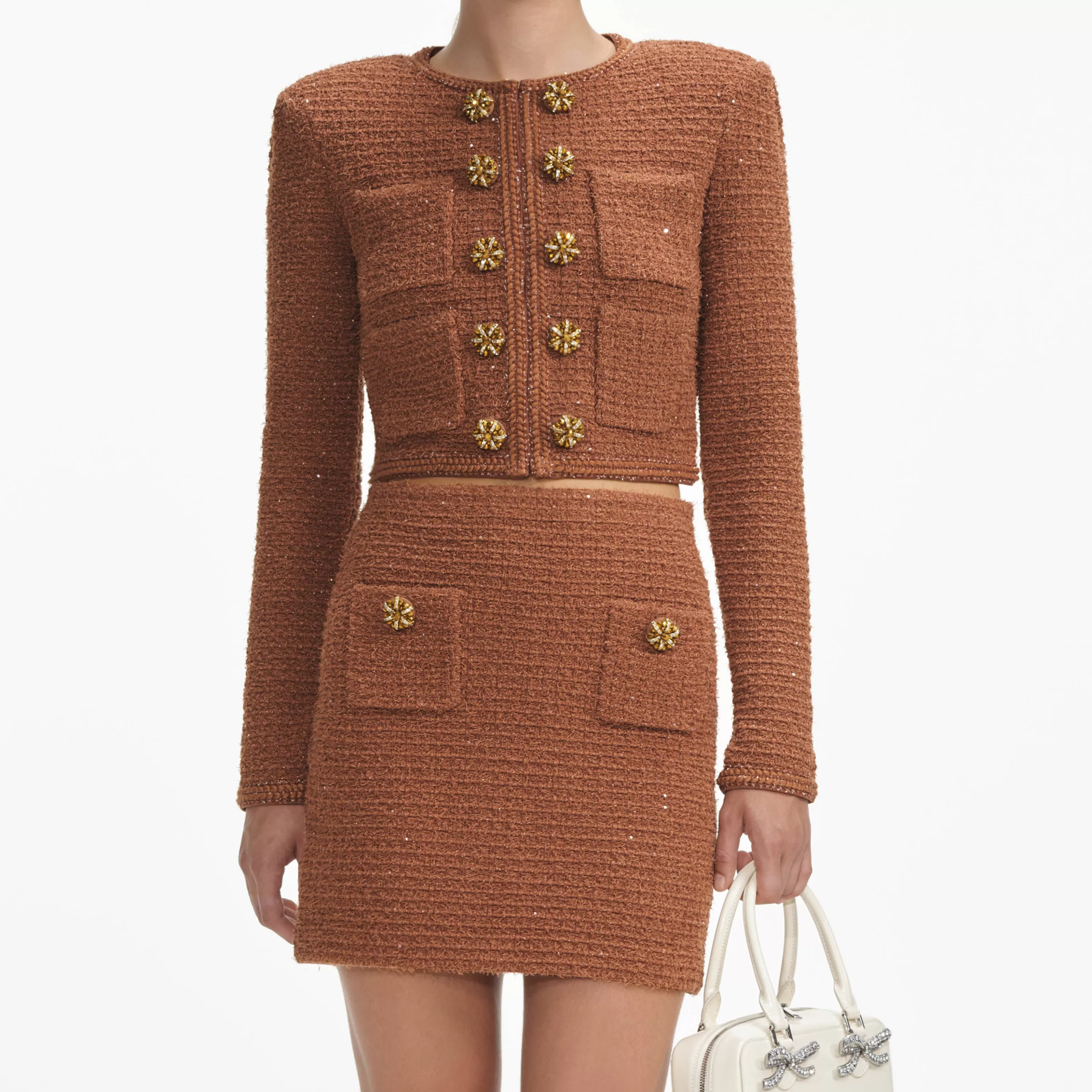 brown_textured_knit_jacket_9031.webp Clearance Textured Knit Jacket Knitwear | Co-ords