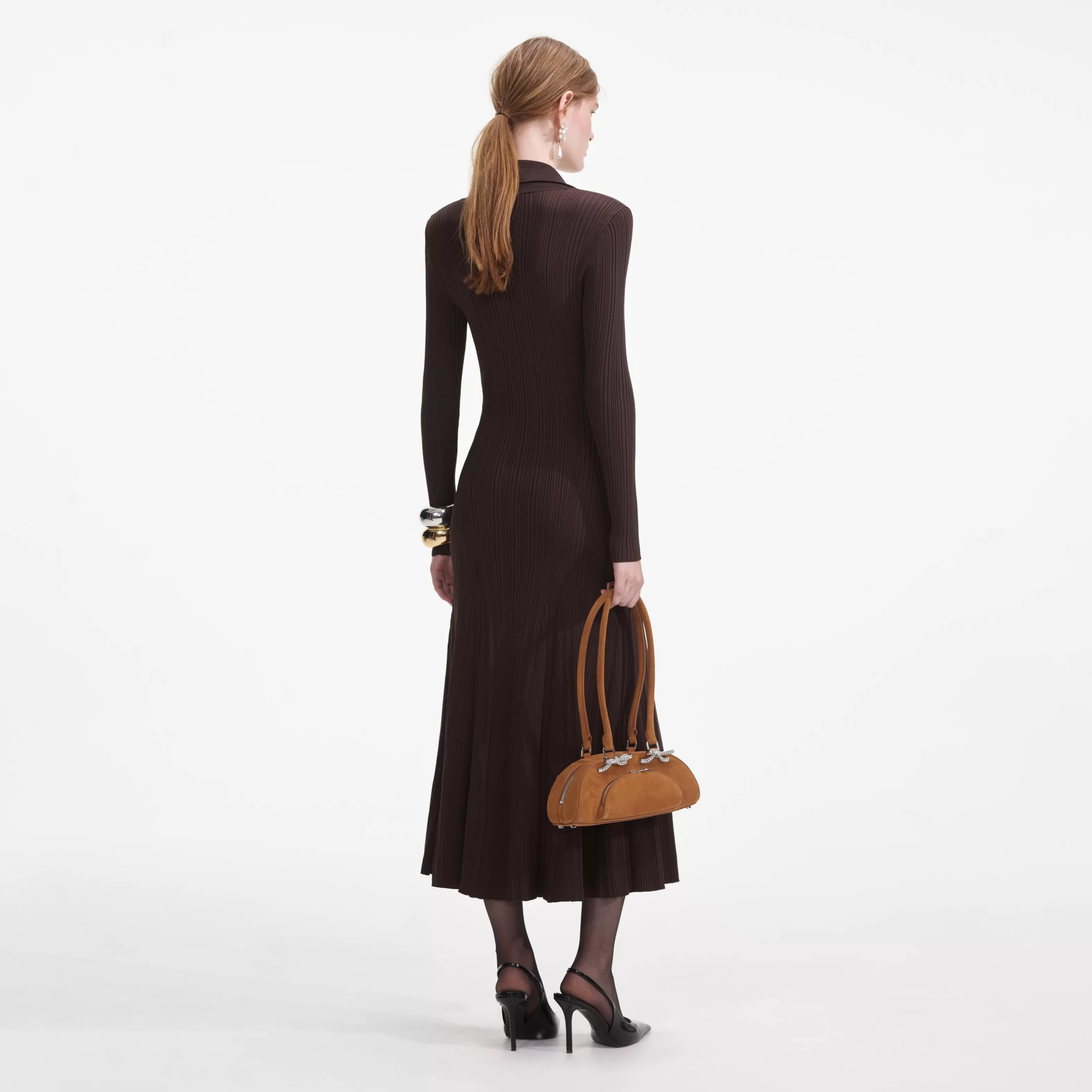 brown_viscose_rib_knit_midi_dress_6713.webp Flash Sale Viscose Rib Knit Midi Dress Dresses | Knitwear