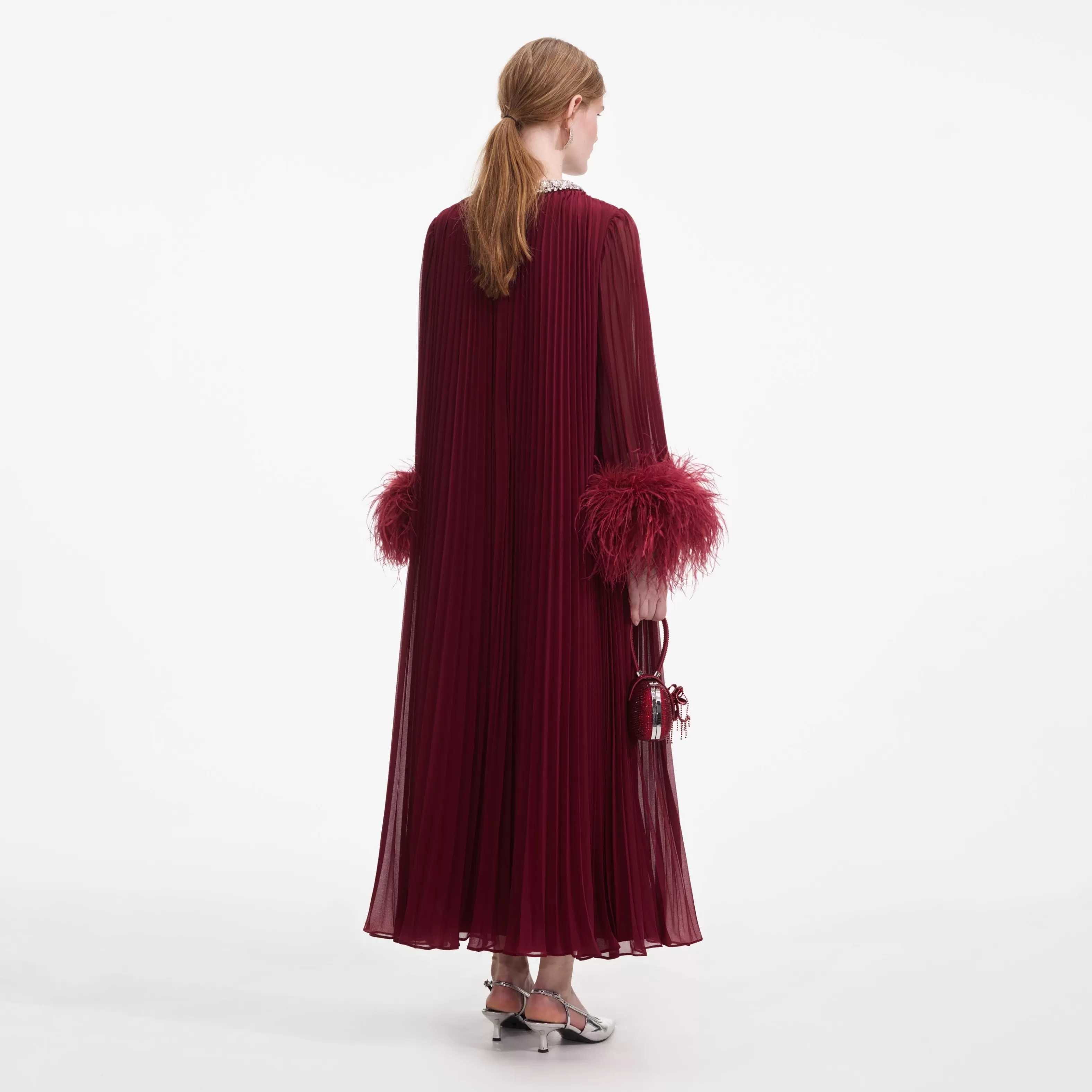 burgundy_chiffon_feather_midi_dress_6213.webp Shop Chiffon Feather Midi Dress Dresses | Exclusives